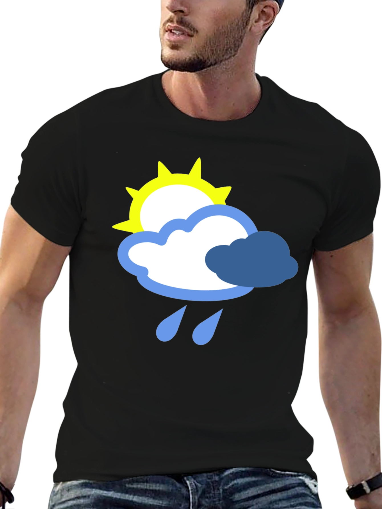 Weather Graphic T-Shirt - Sun Cloud and Rain