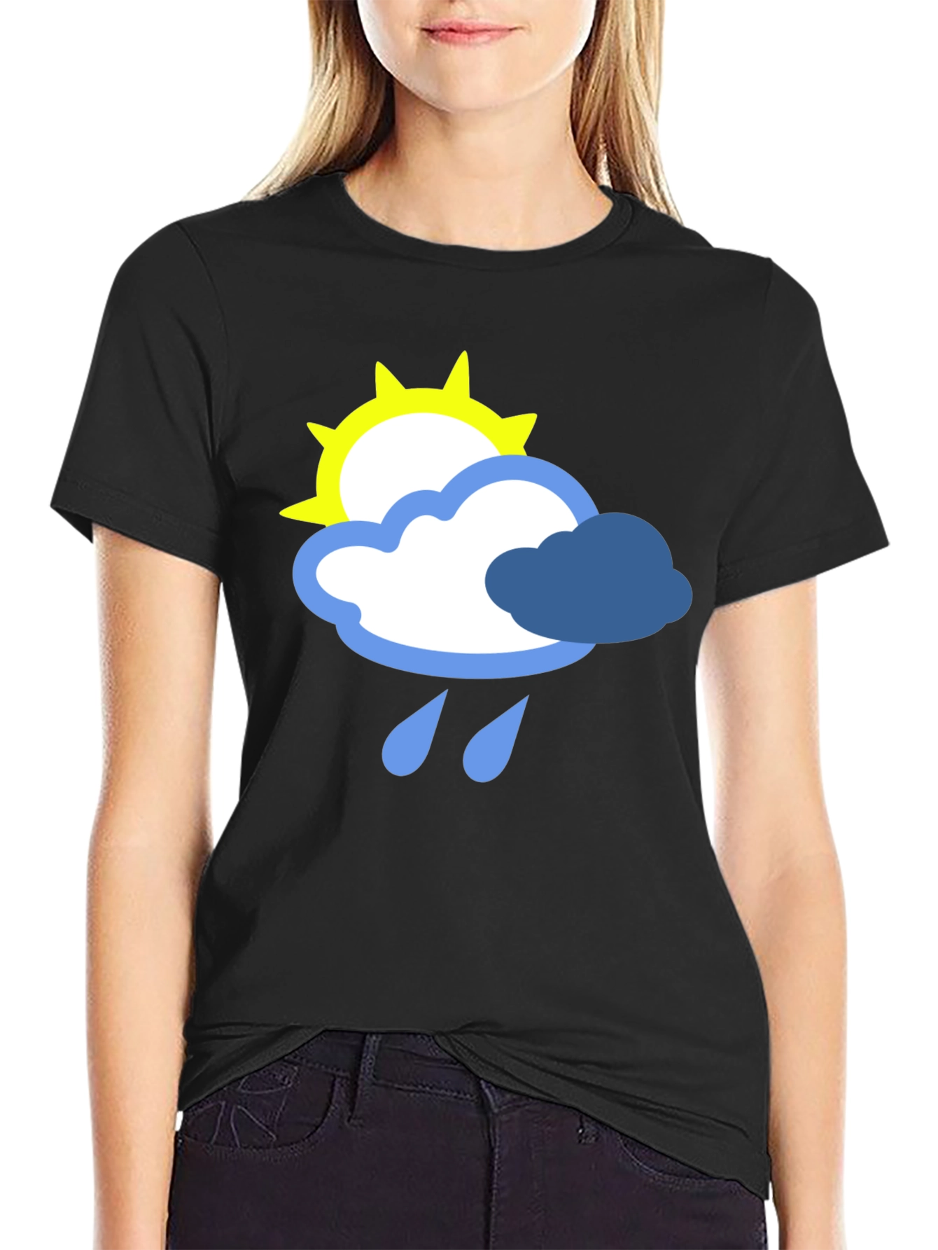 Weather Graphic T-Shirt - Sun Cloud and Rain
