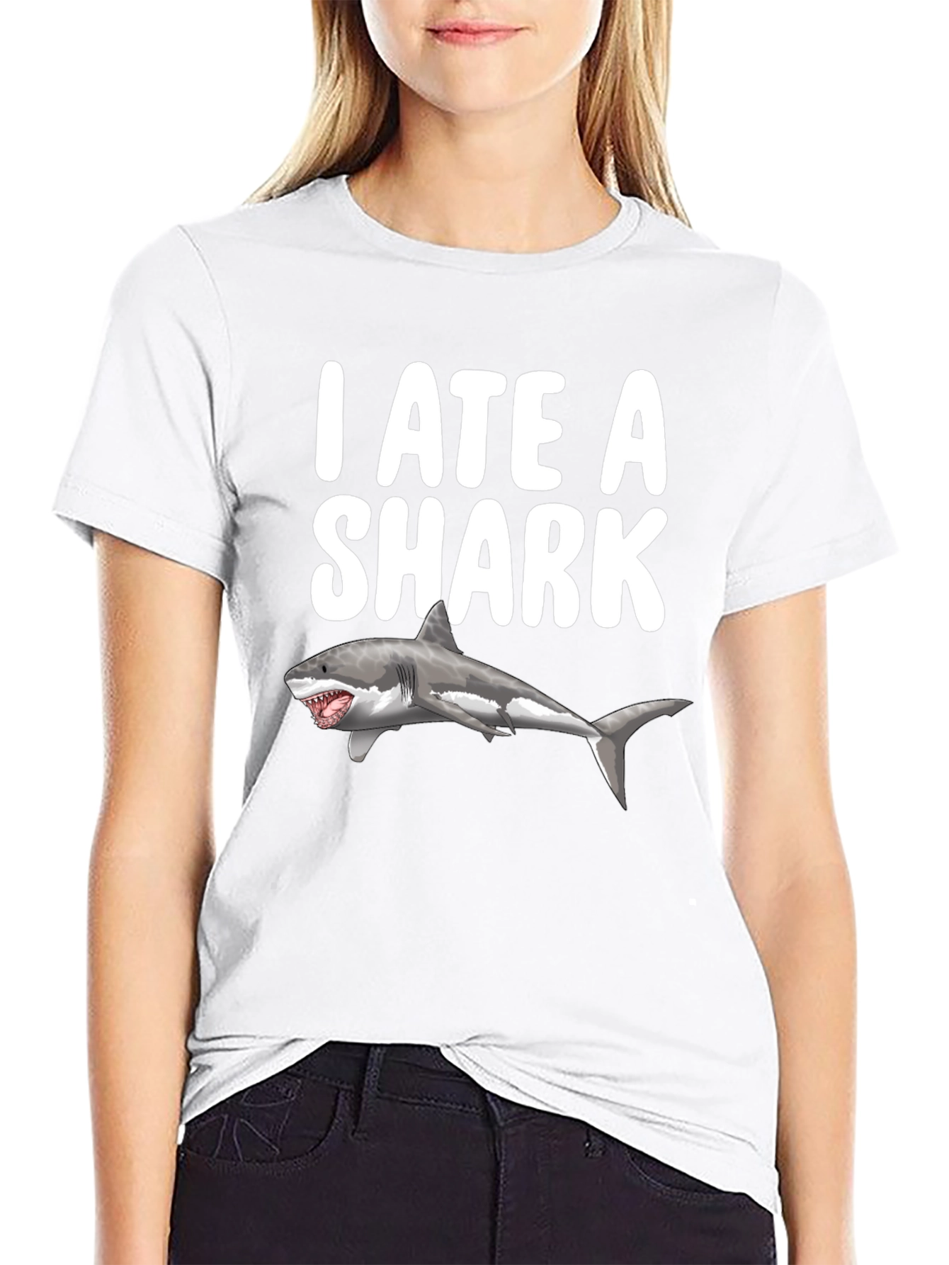 I Ate a Shark Funny Graphic T-Shirt
