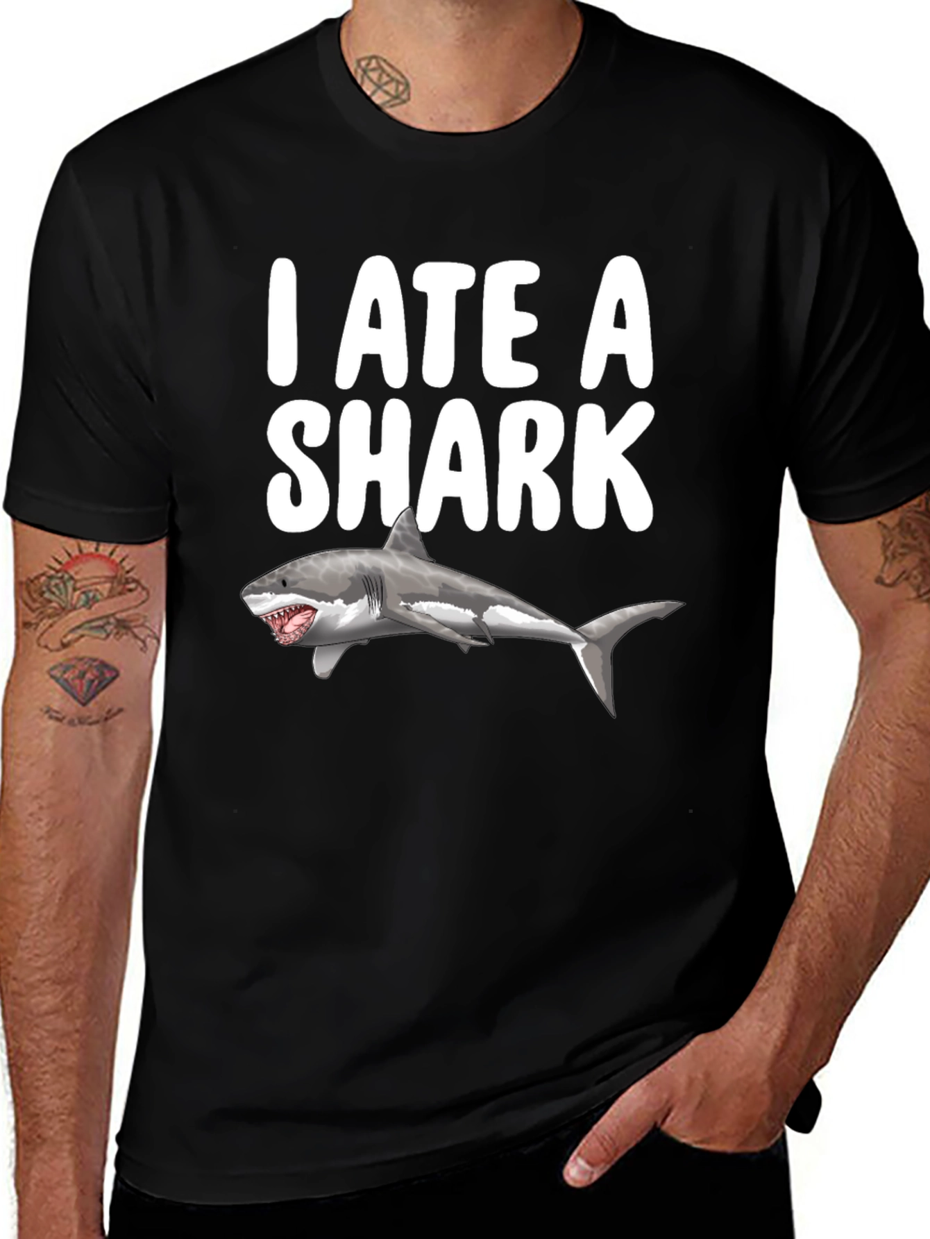 I Ate a Shark Funny Graphic T-Shirt