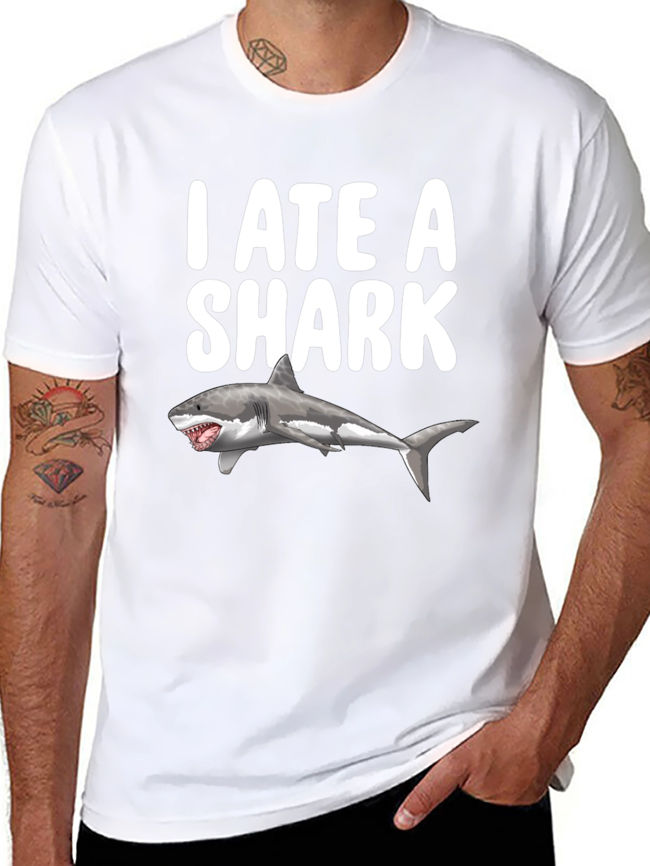 I Ate a Shark Funny Graphic T-Shirt