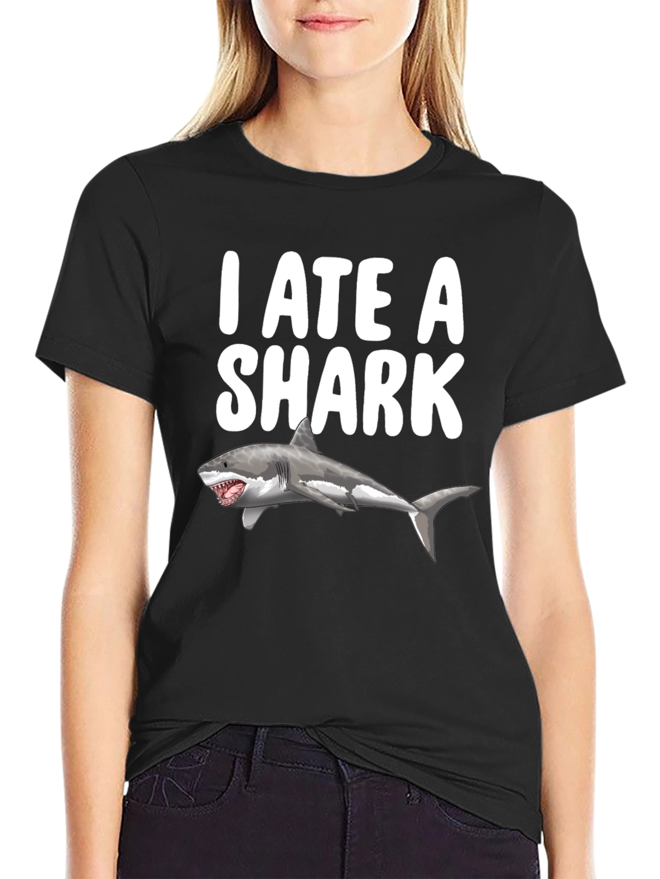 I Ate a Shark Funny Graphic T-Shirt
