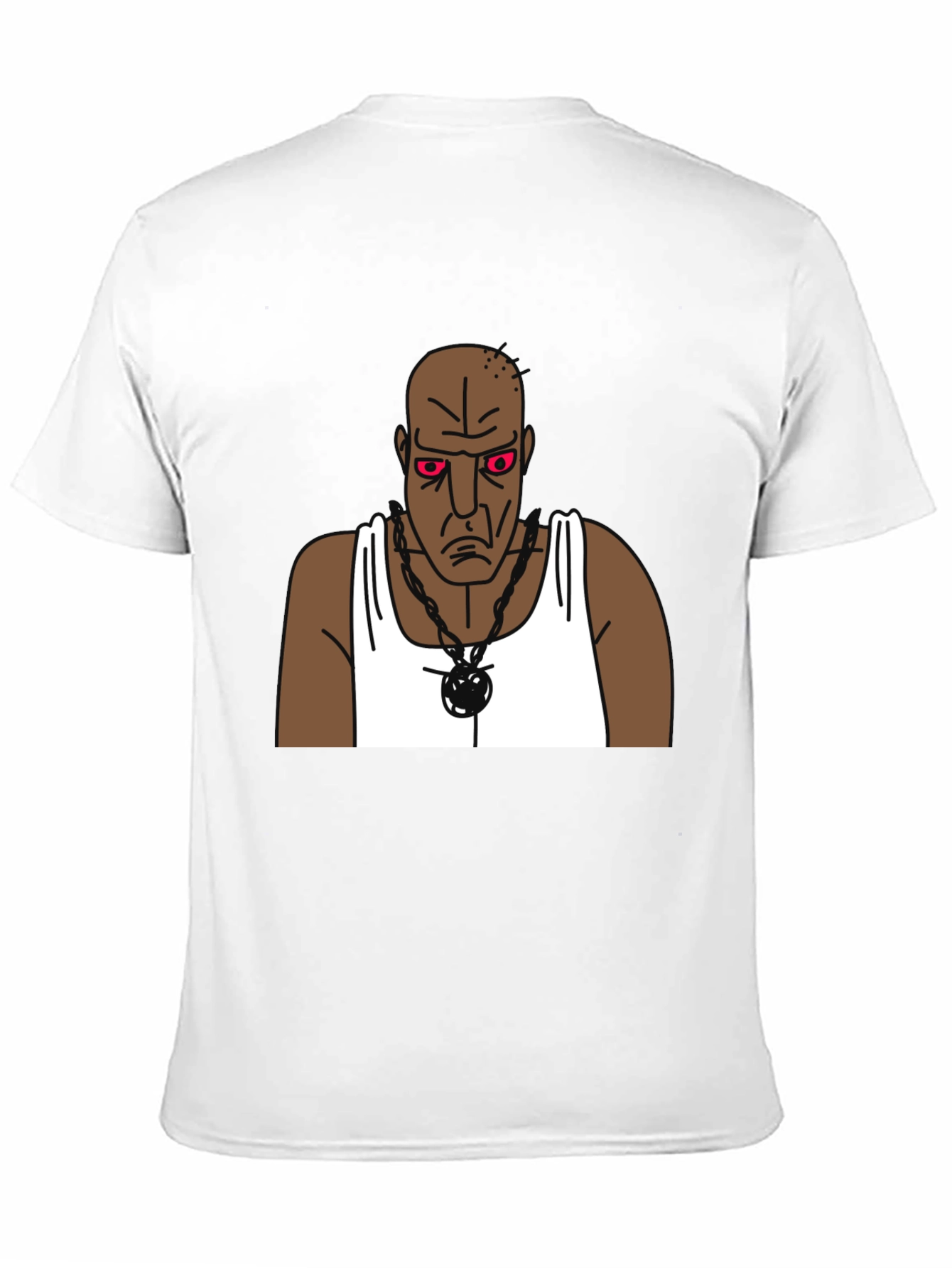 Cartoon Grumpy Man Graphic Black T-Shirt