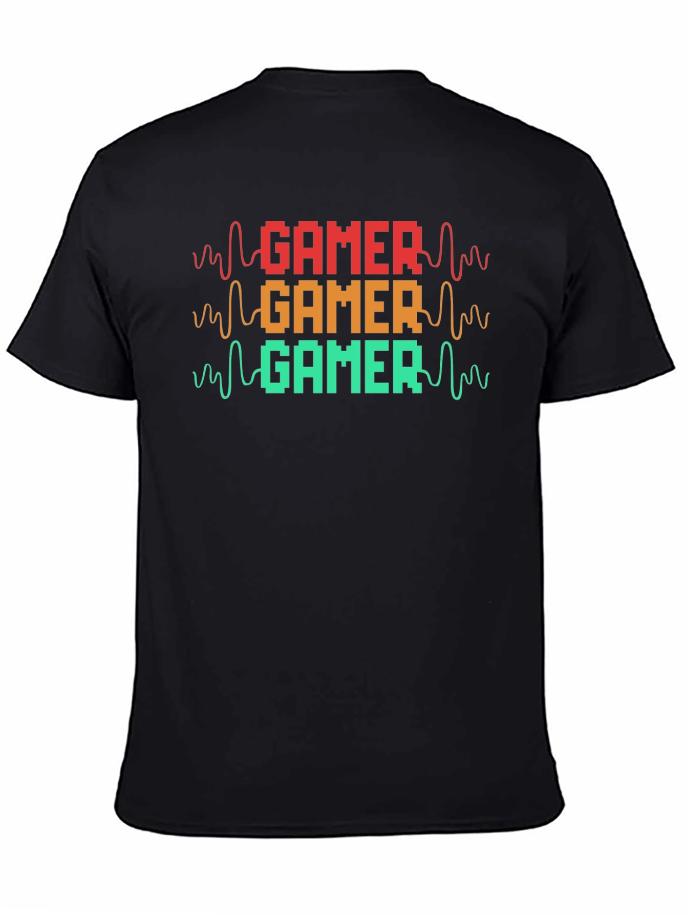 Gamer Pulse Retro Style Black T-Shirt