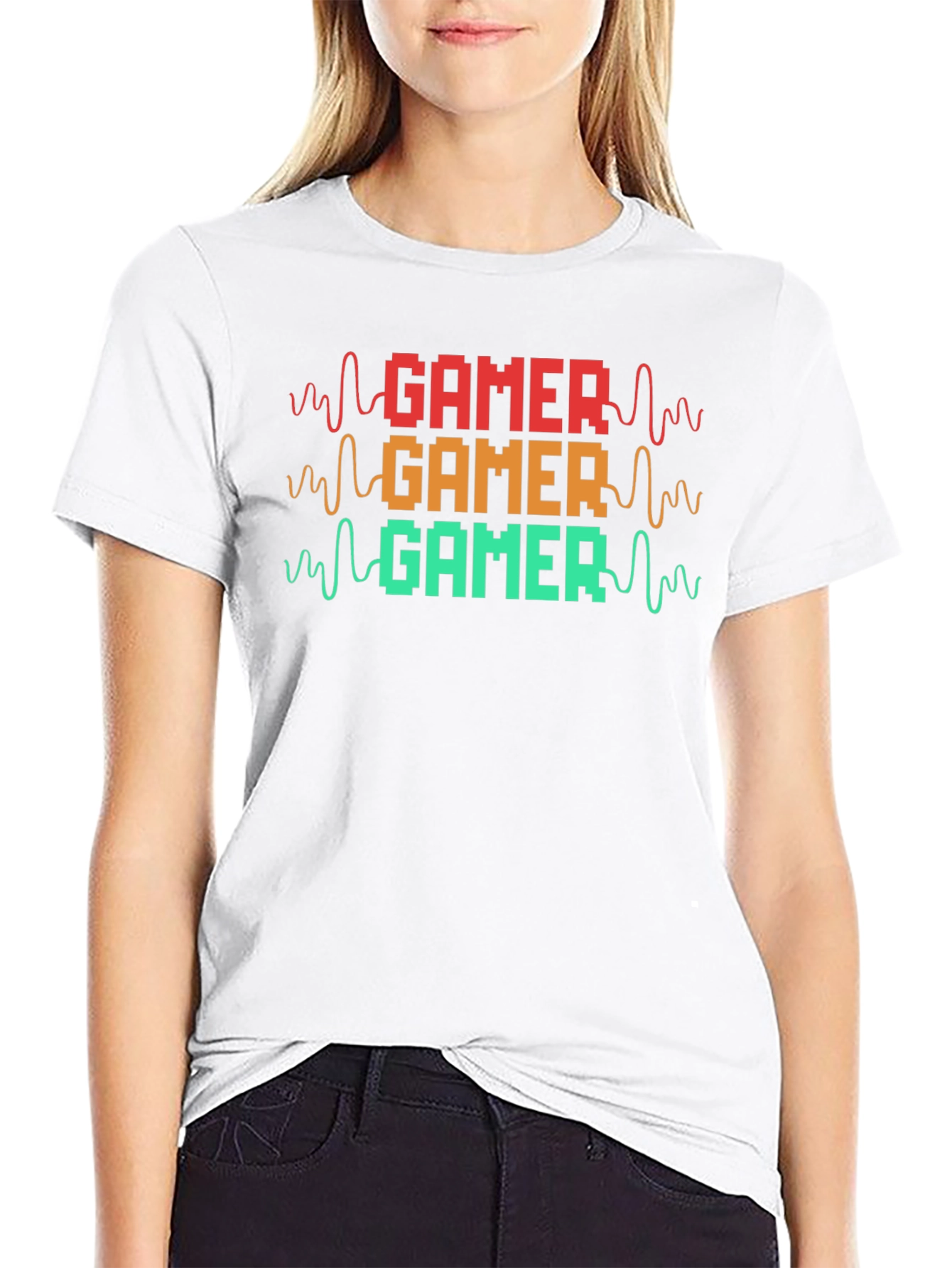 Gamer Pulse Retro Style Black T-Shirt