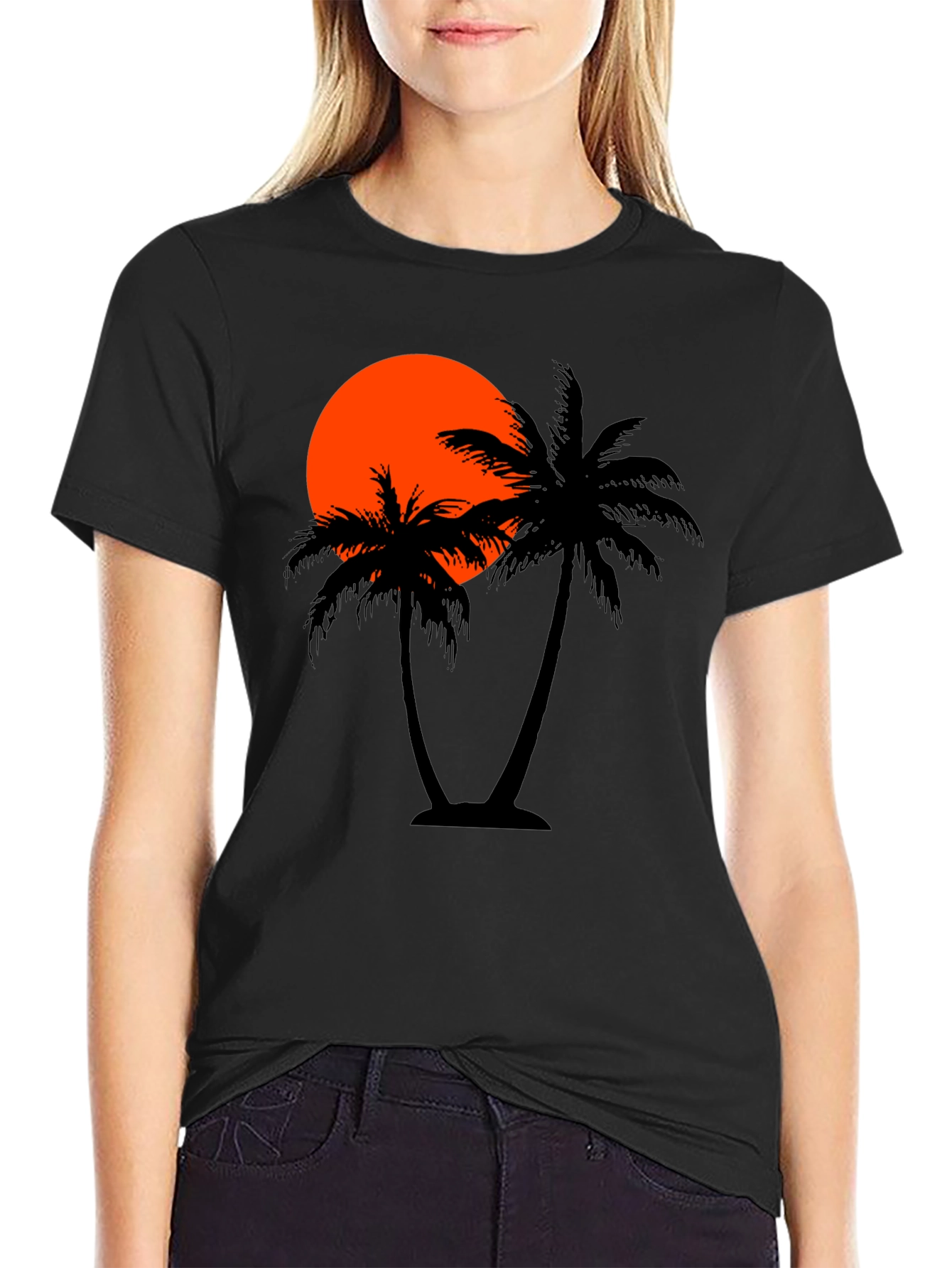 Sunset Palm Tree Graphic T-Shirt