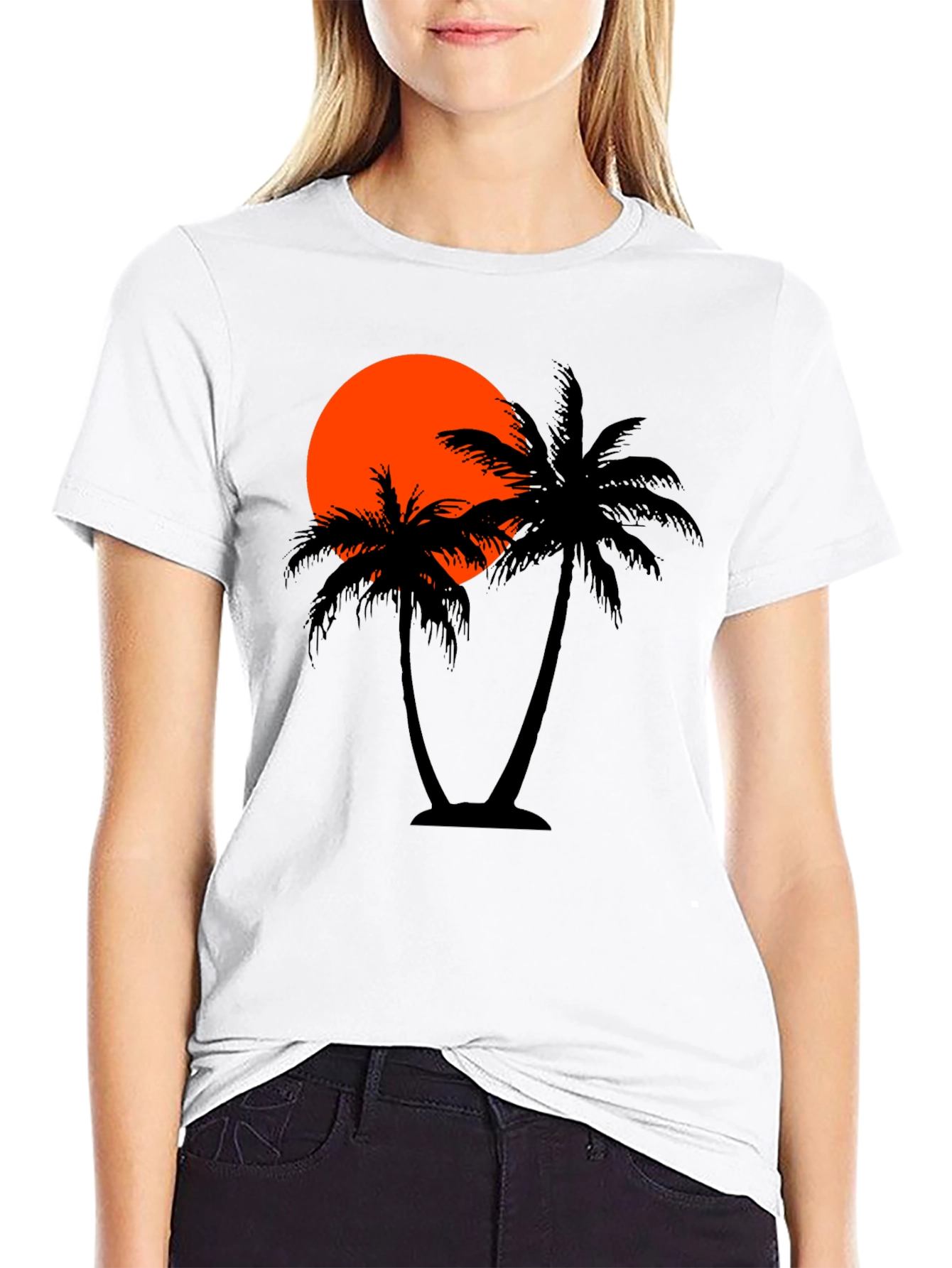 Sunset Palm Tree Graphic T-Shirt