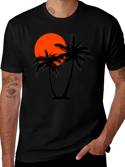 Sunset Palm Tree Graphic T-Shirt