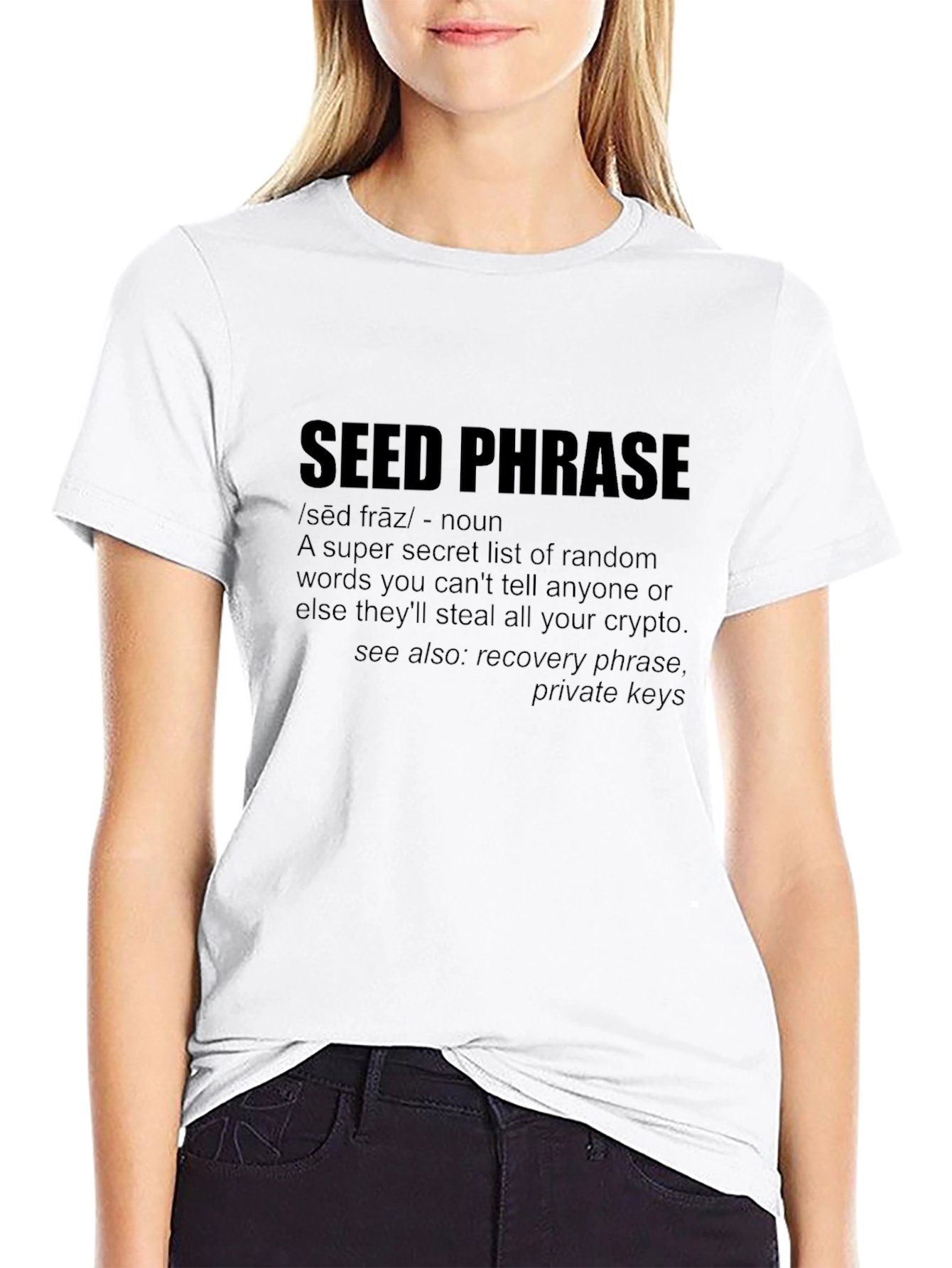 Crypto Seed Phrase Black T-Shirt