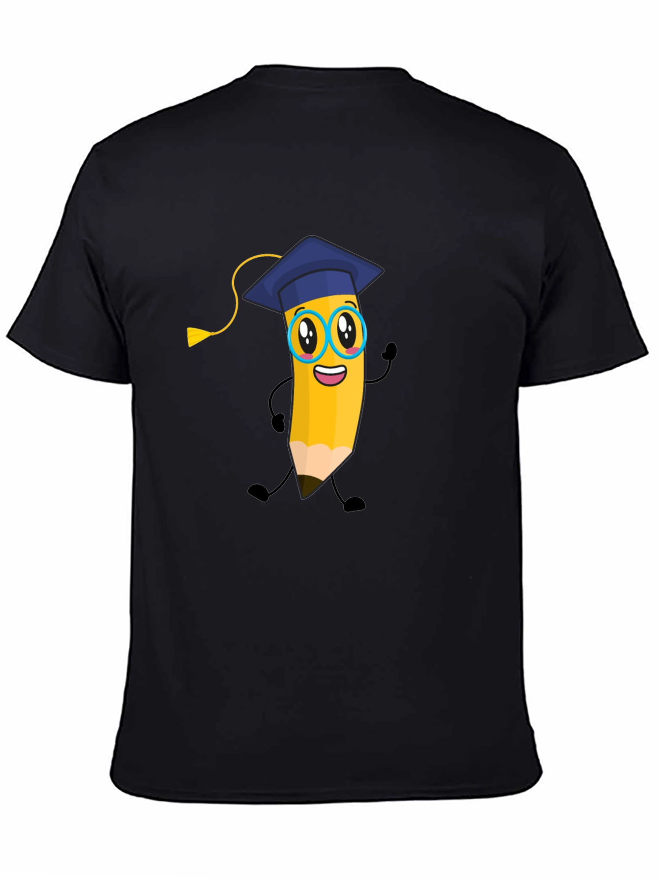 Cartoon Pencil Graduate T-Shirt - Quirky Graphic Tee