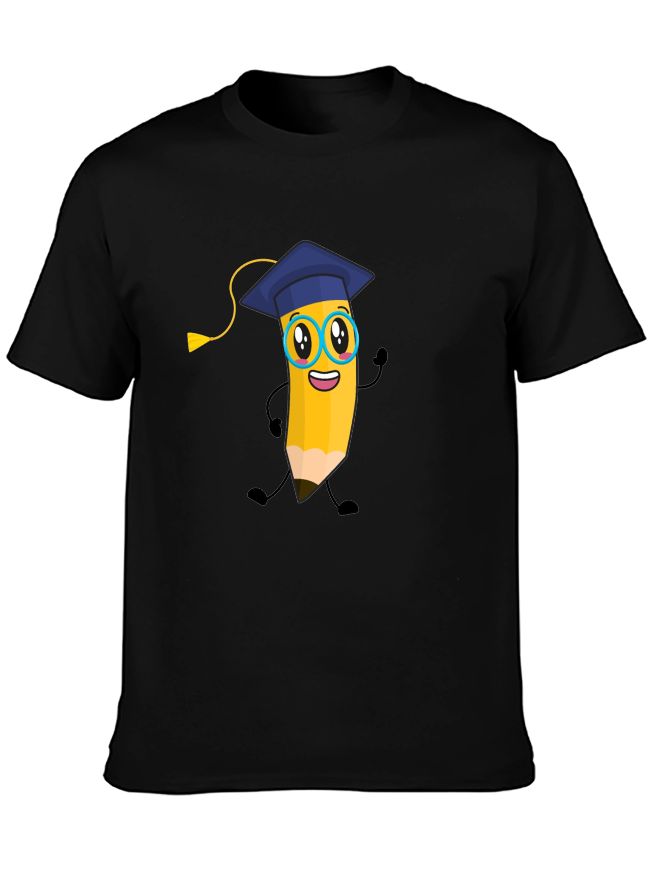 Cartoon Pencil Graduate T-Shirt - Quirky Graphic Tee