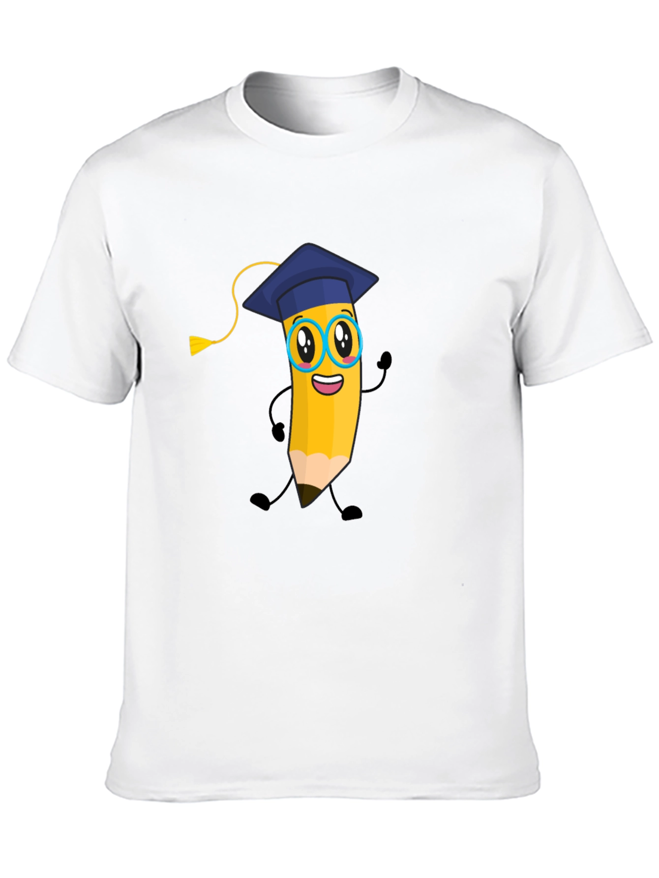 Cartoon Pencil Graduate T-Shirt - Quirky Graphic Tee