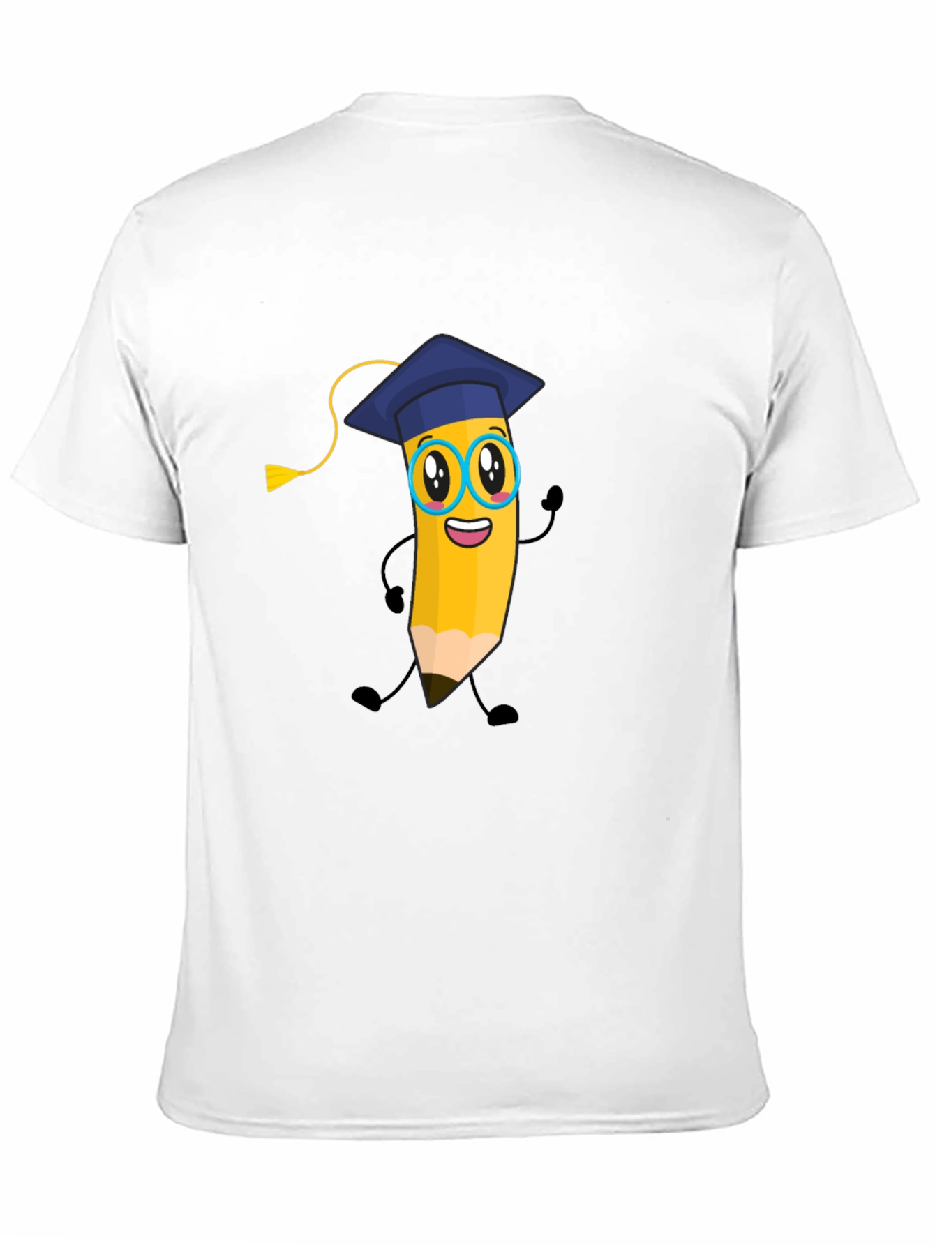 Cartoon Pencil Graduate T-Shirt - Quirky Graphic Tee