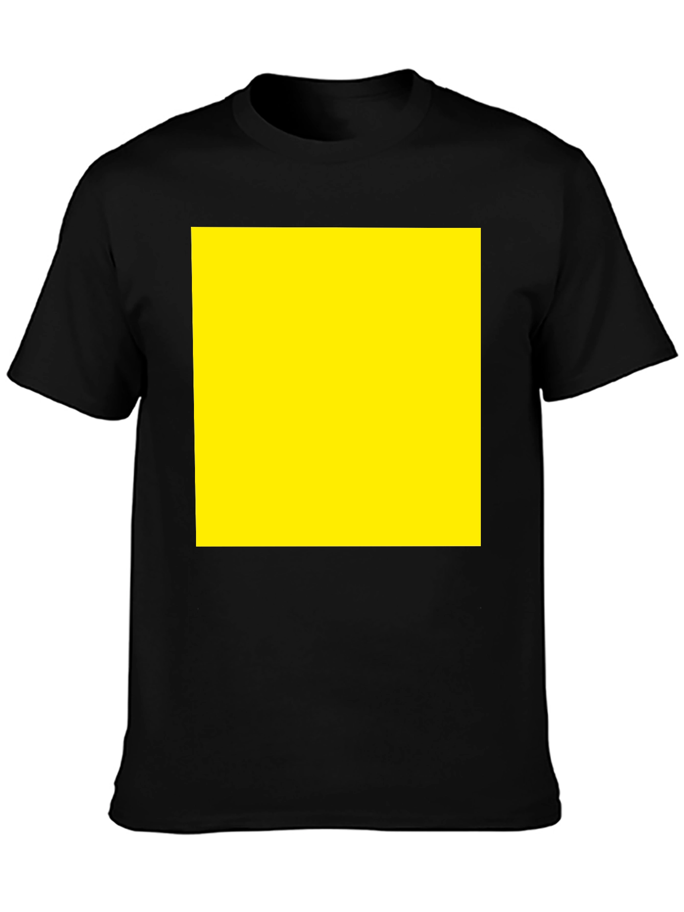 Black Tee with Yellow Square Graphic