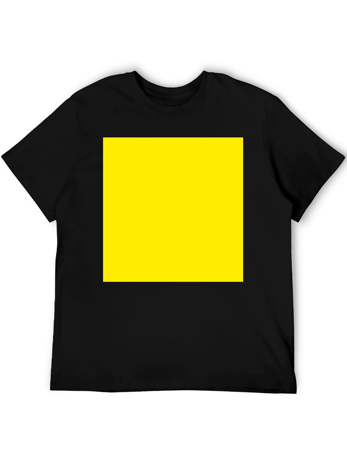Black Tee with Yellow Square Graphic