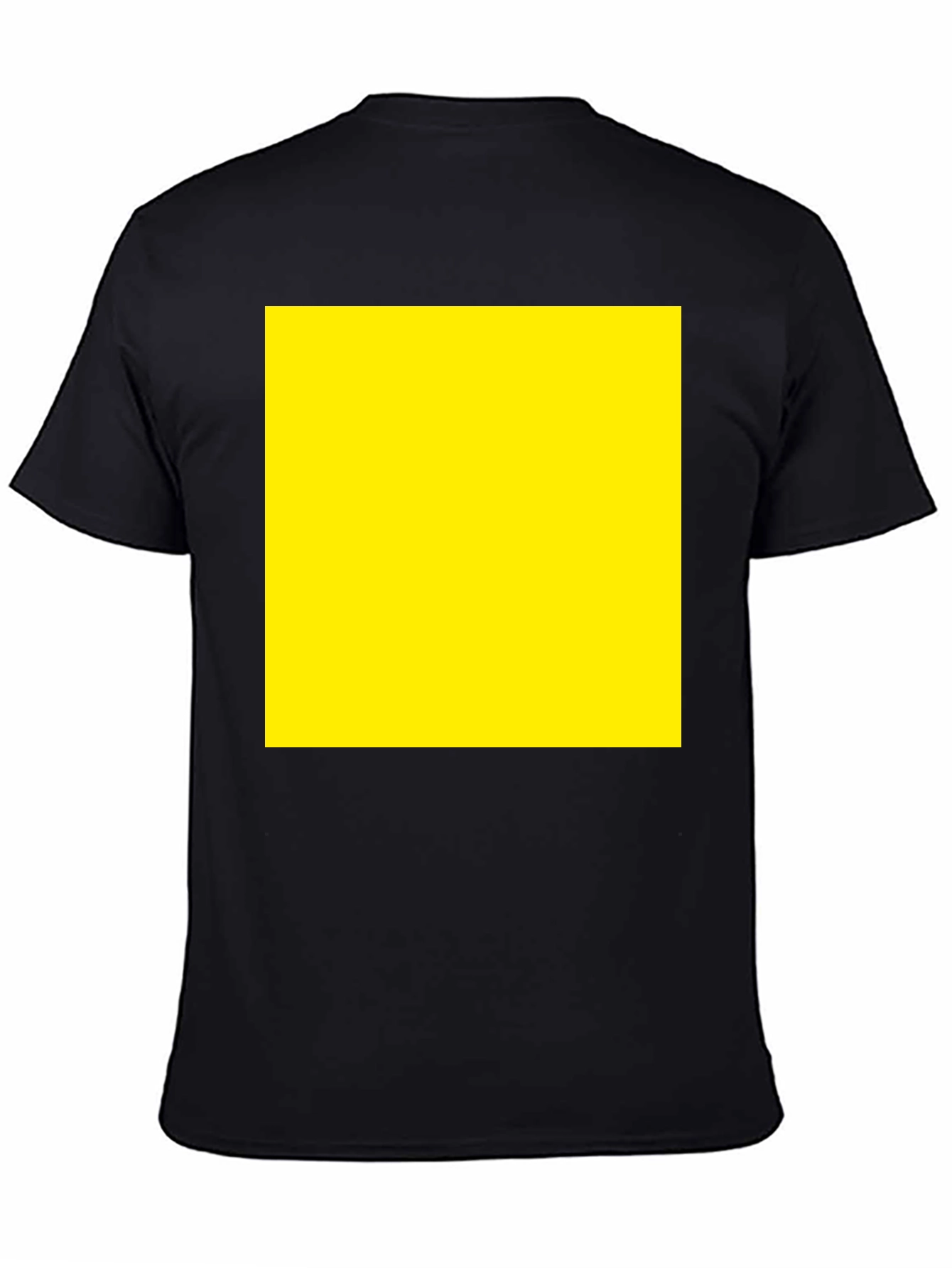 Black Tee with Yellow Square Graphic