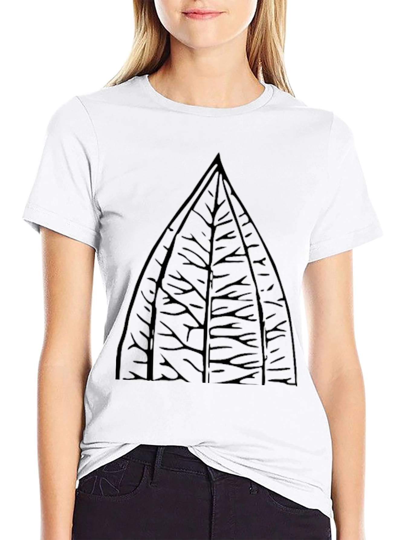 Modern Geometric Forest T-Shirt - Soft Black Tee