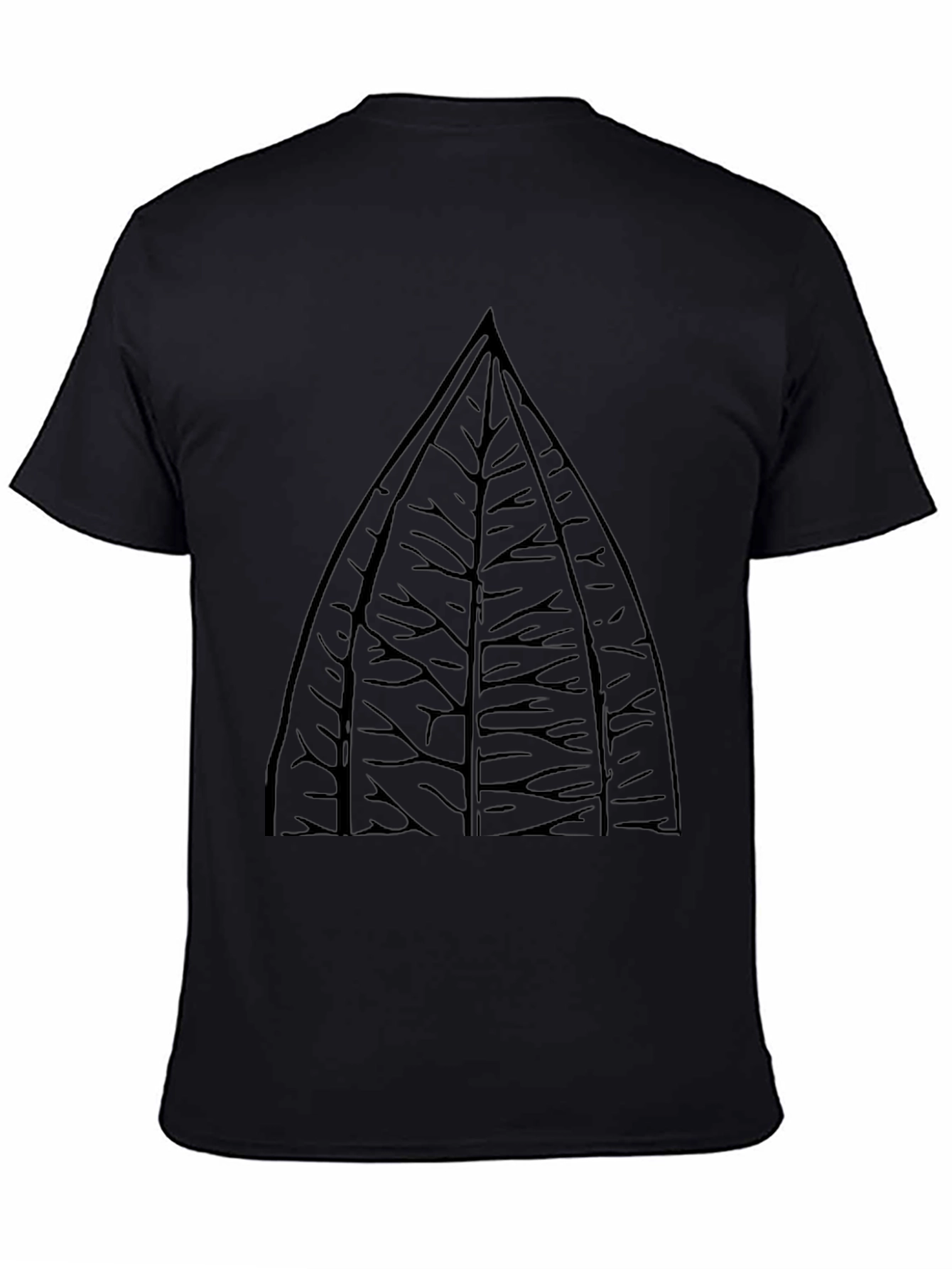 Modern Geometric Forest T-Shirt - Soft Black Tee
