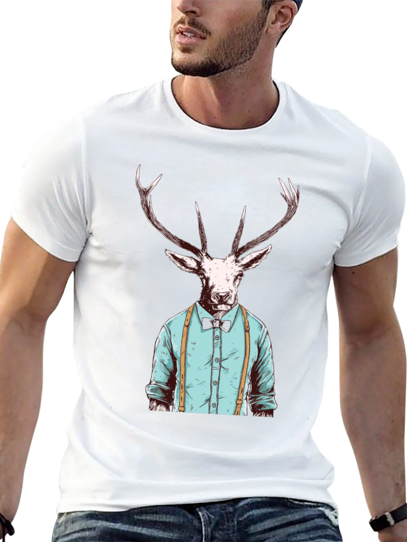 Deer in Shirt Mens Graphic T-Shirt