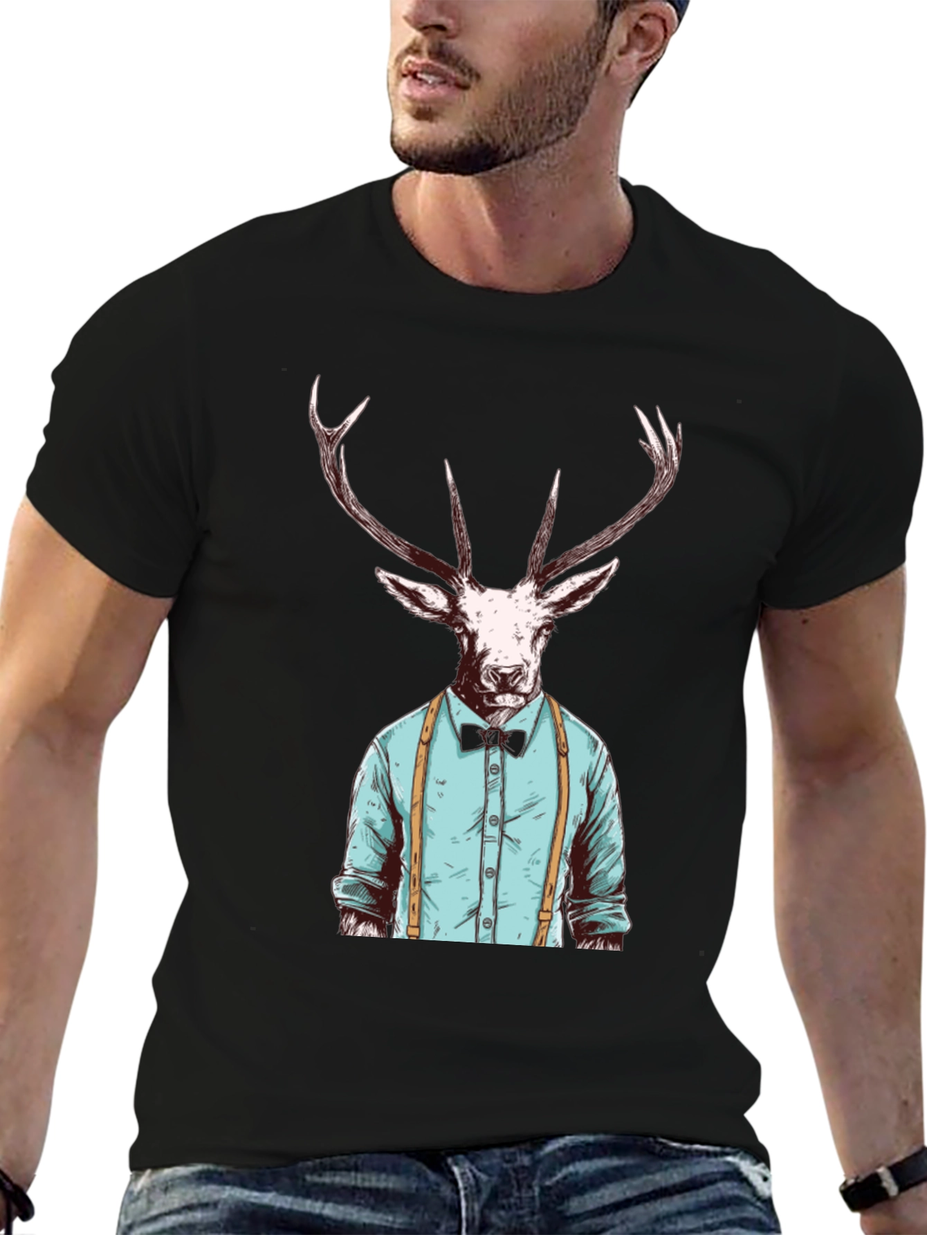 Deer in Shirt Mens Graphic T-Shirt