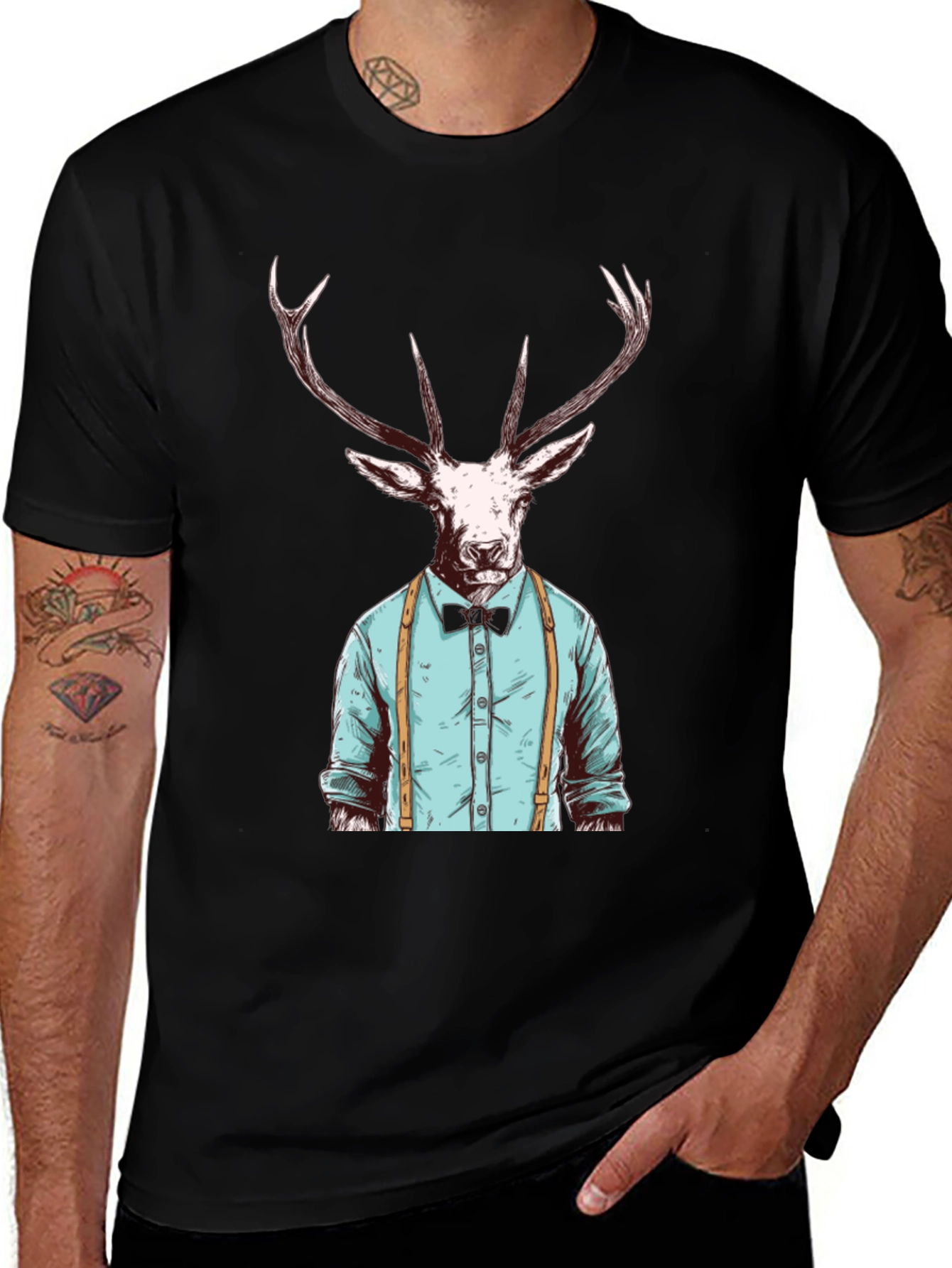 Deer in Shirt Mens Graphic T-Shirt