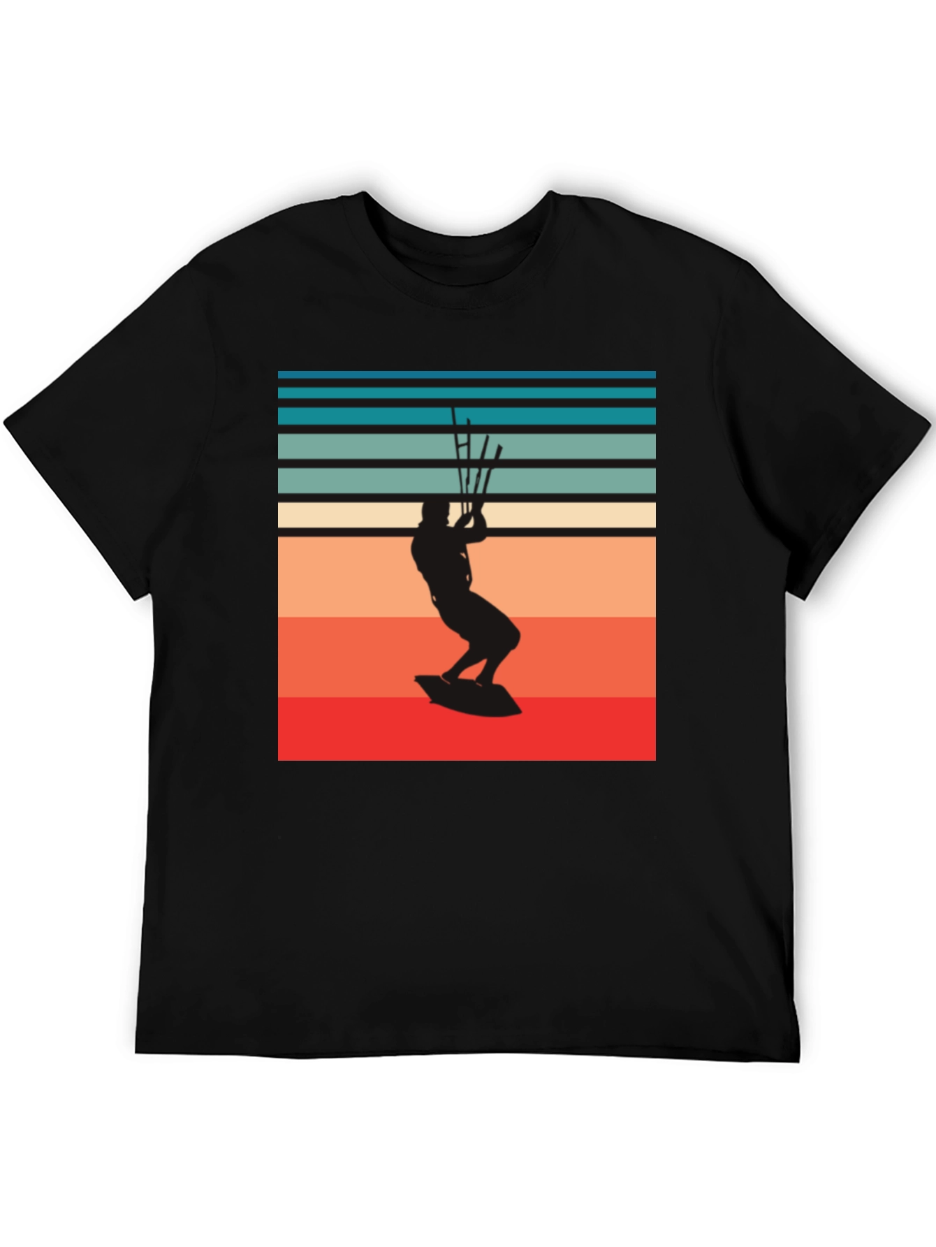 Retro Kitesurfer Graphic Tee - Black