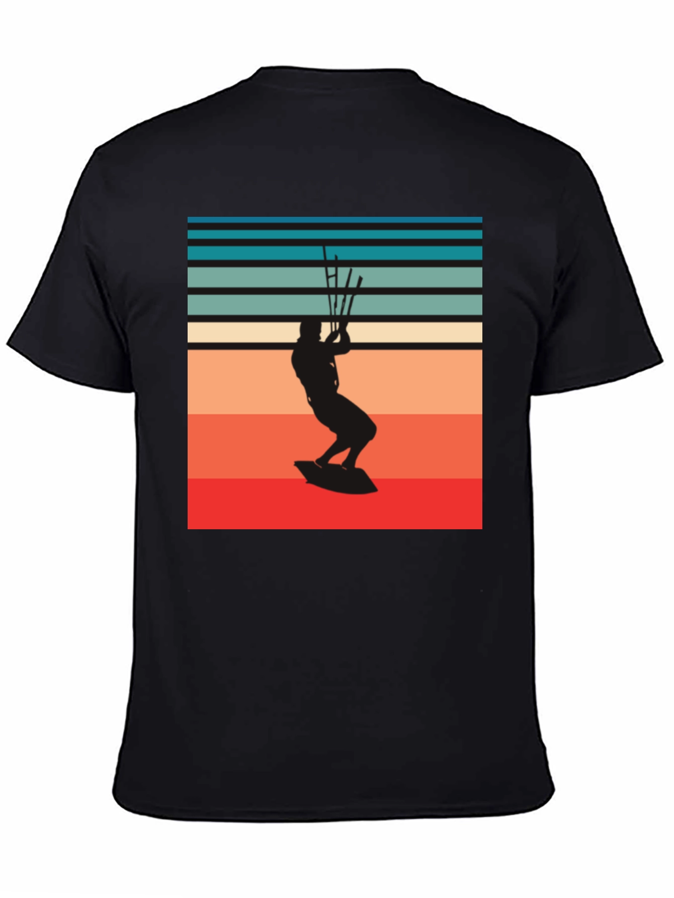 Retro Kitesurfer Graphic Tee - Black