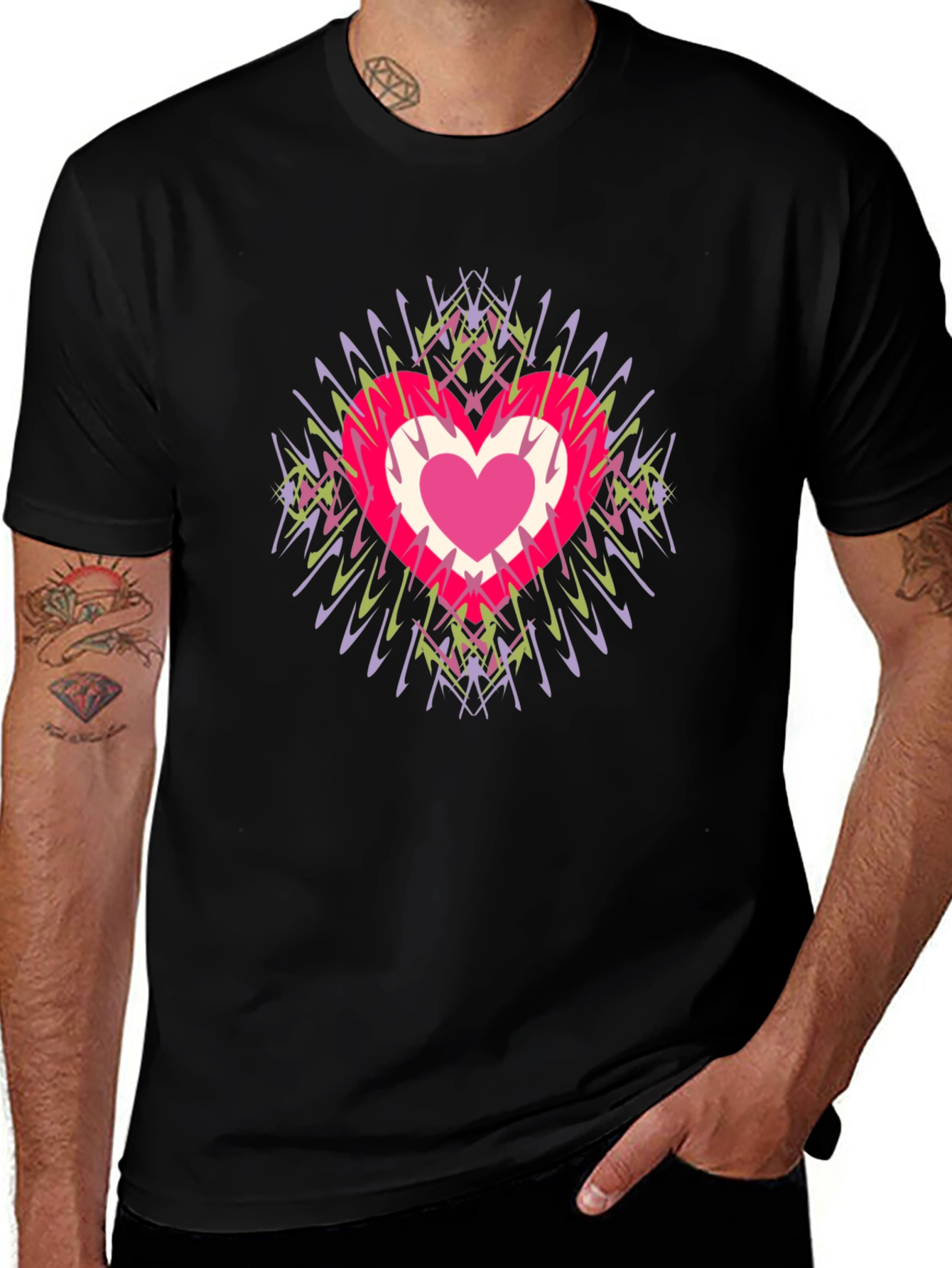 Heart Burst Graphic Tee - Stylish Comfort