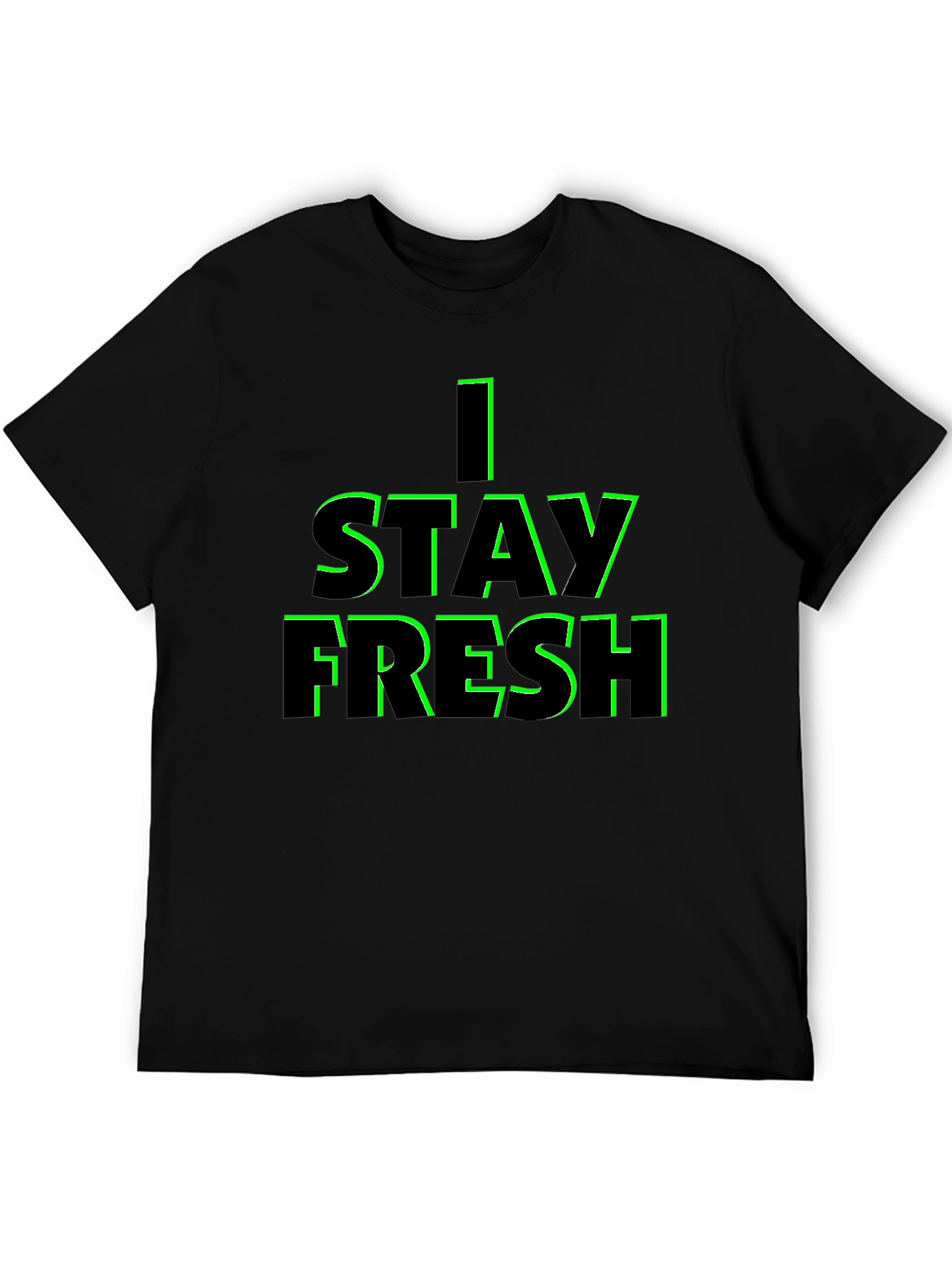I STAY FRESH Black Graphic Tee