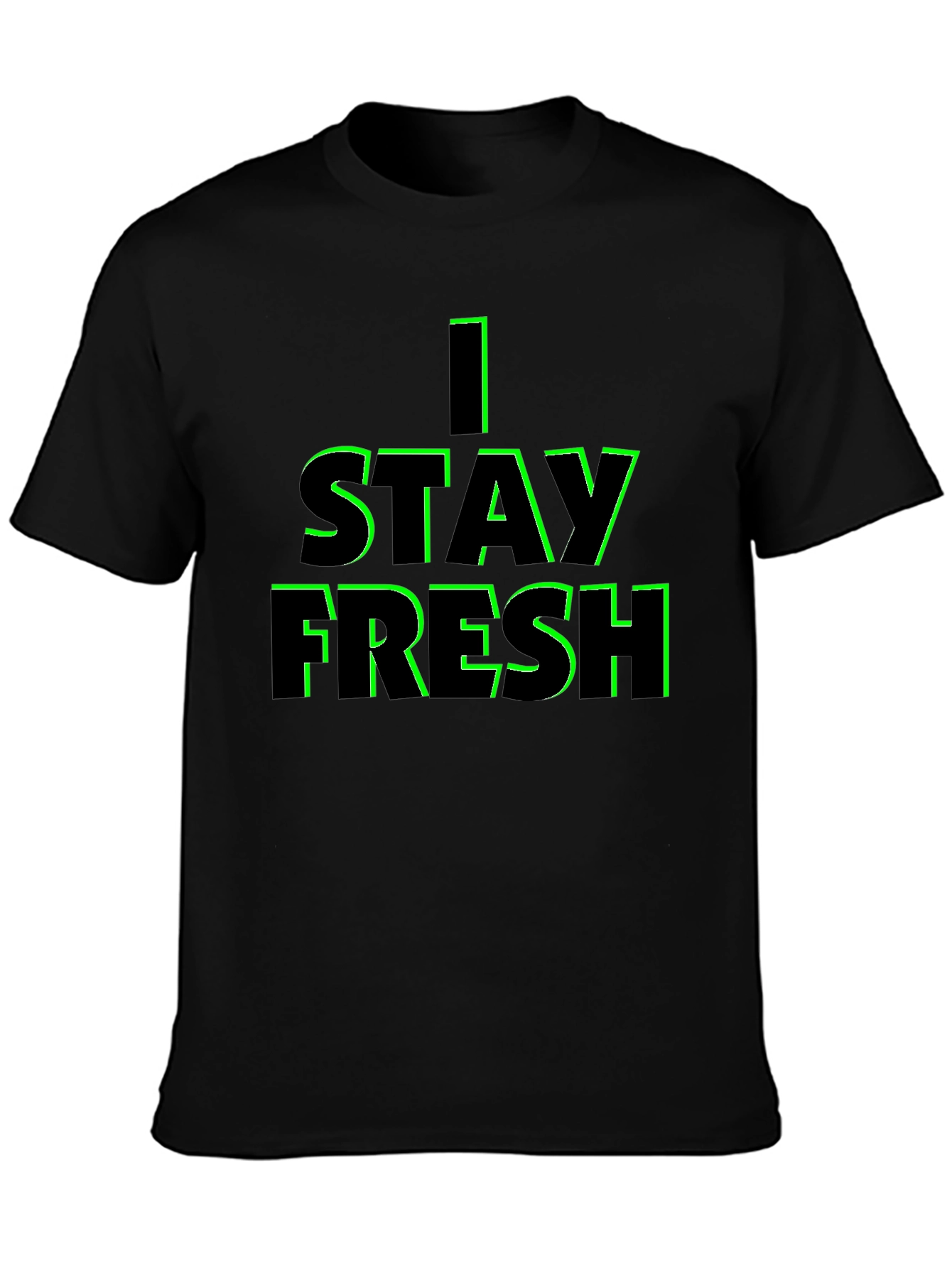 I STAY FRESH Black Graphic Tee