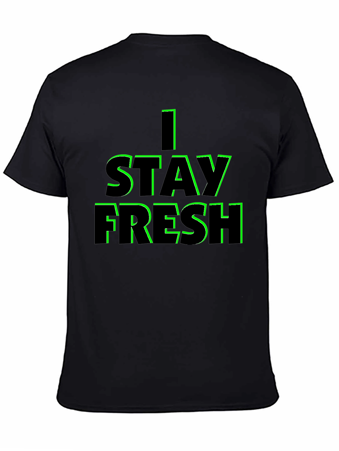 I STAY FRESH Black Graphic Tee