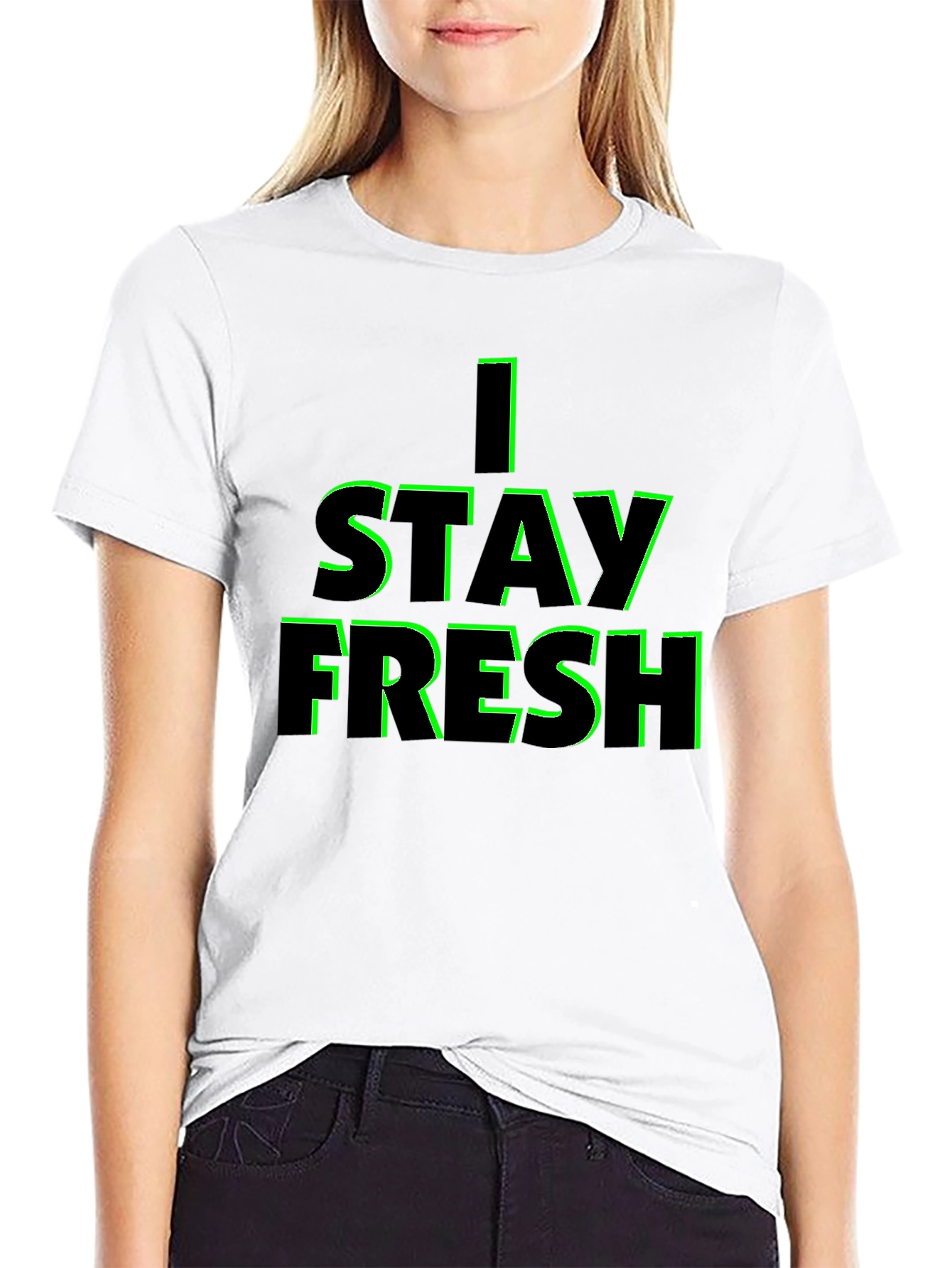 I STAY FRESH Black Graphic Tee