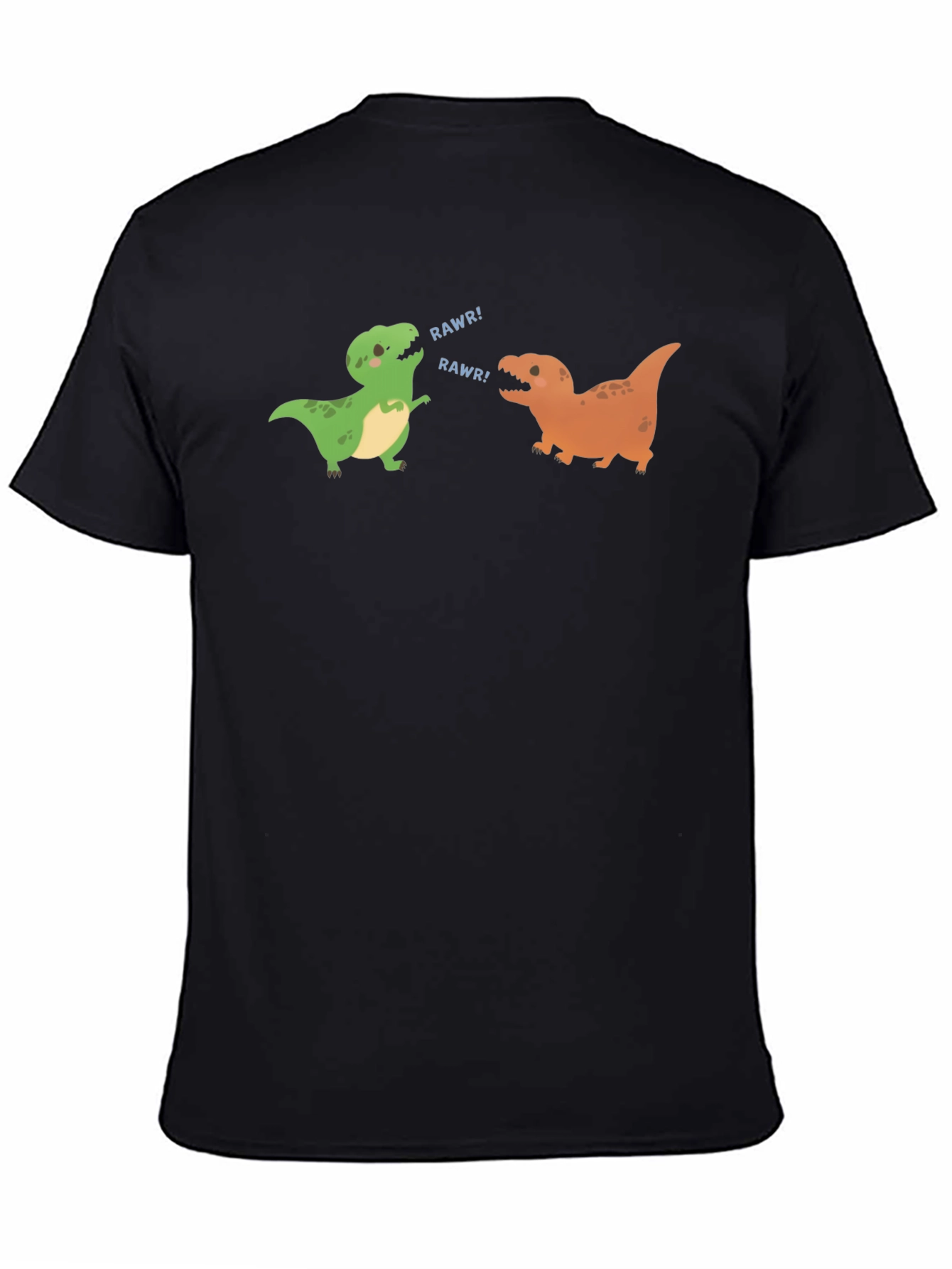 Dinosaur Rawr Graphic Tee - Black Cotton T-Shirt