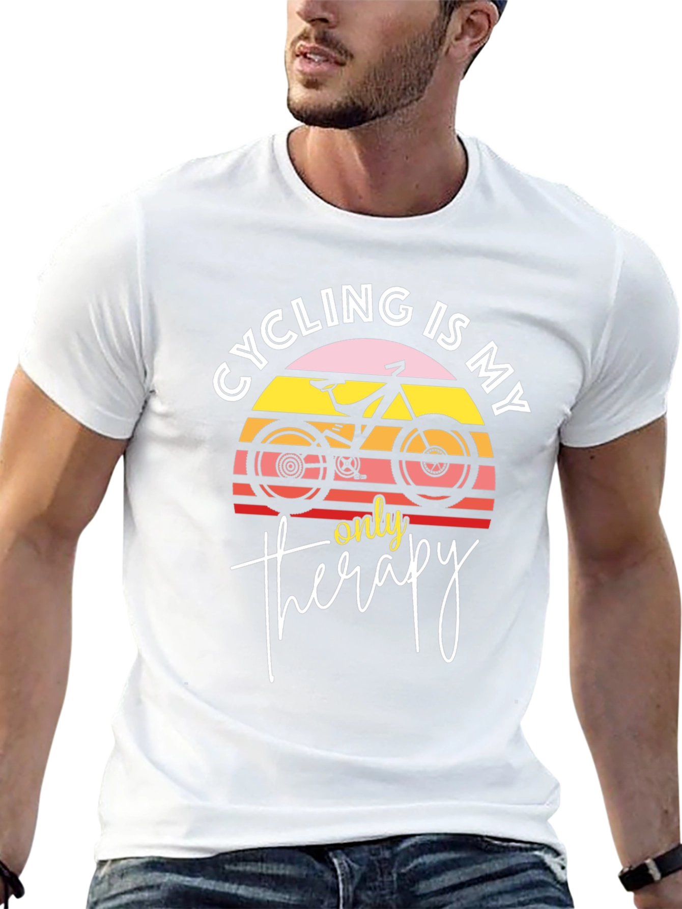 Cycling is My Only Therapy Graphic T-Shirt