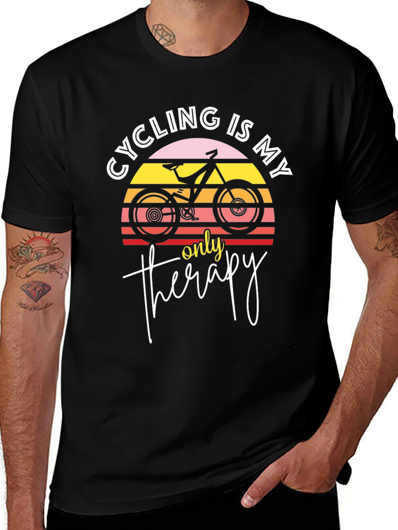Cycling is My Only Therapy Graphic T-Shirt