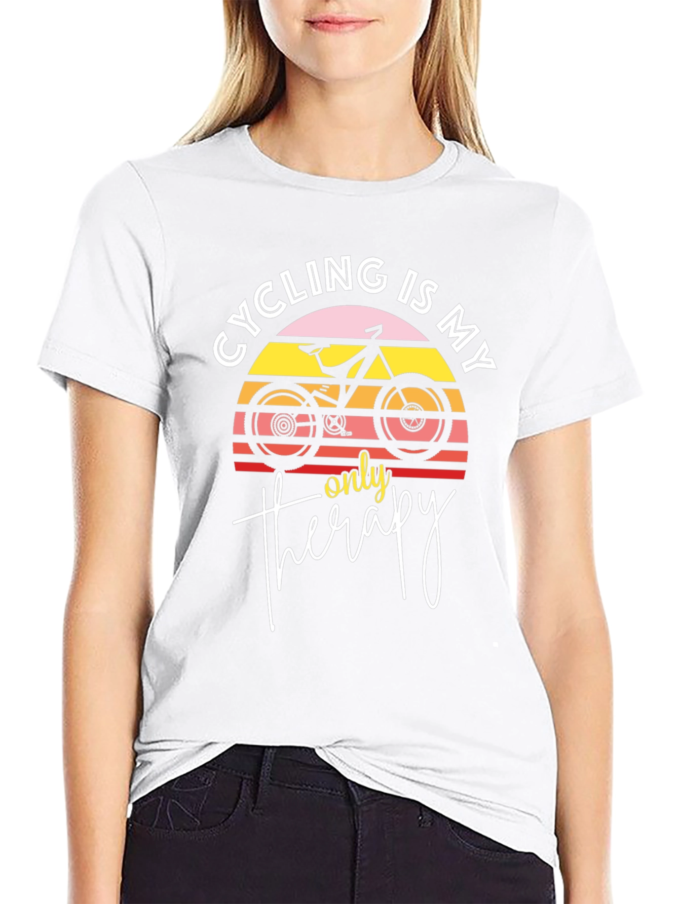 Cycling is My Only Therapy Graphic T-Shirt