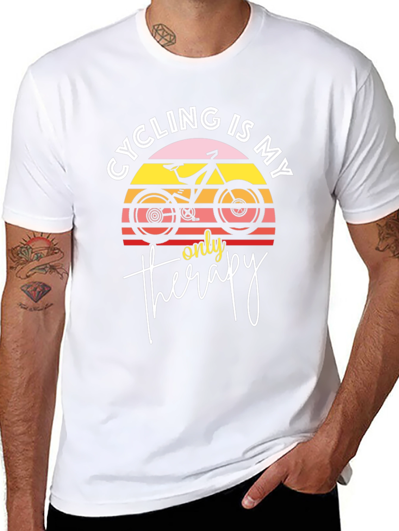 Cycling is My Only Therapy Graphic T-Shirt