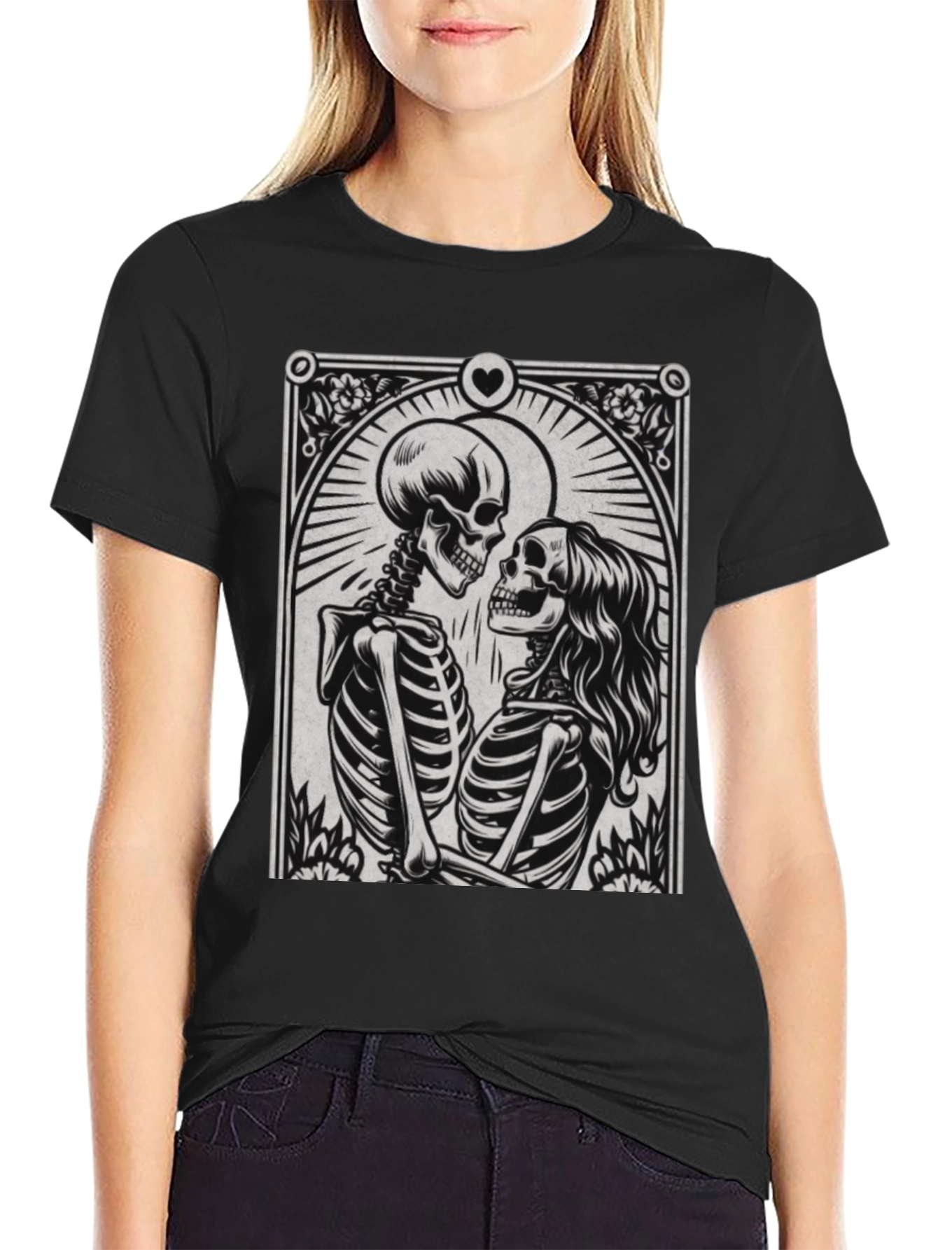 Skeleton Love T-Shirt - Gothic Romance Tee