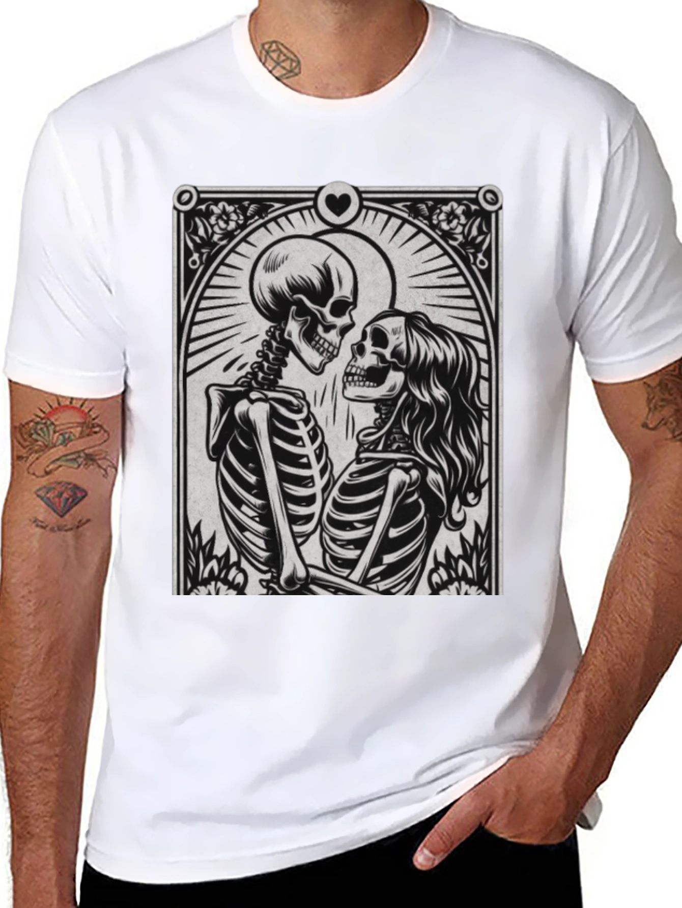 Skeleton Love T-Shirt - Gothic Romance Tee