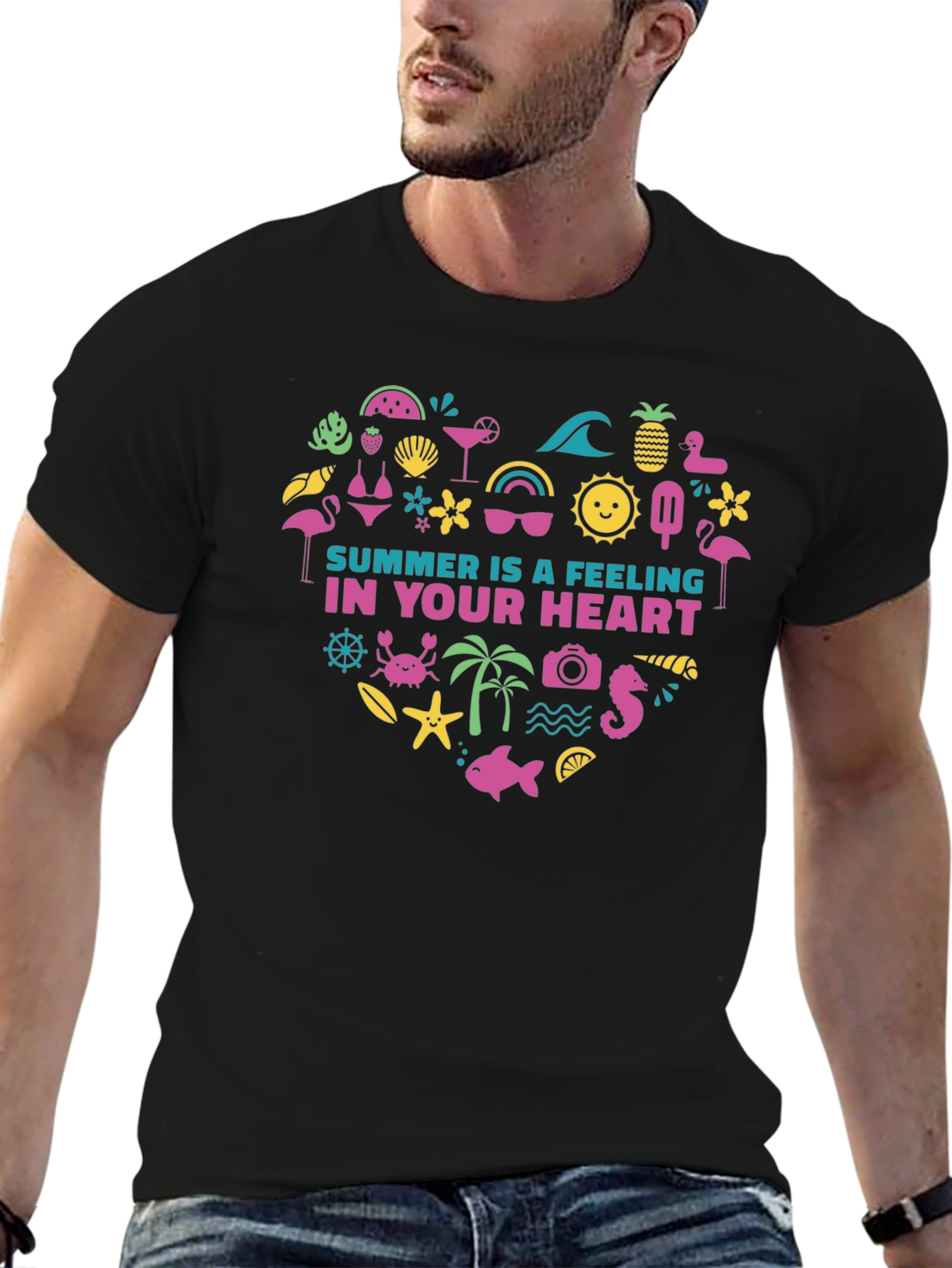 Summer Feeling Heart Graphic Tee