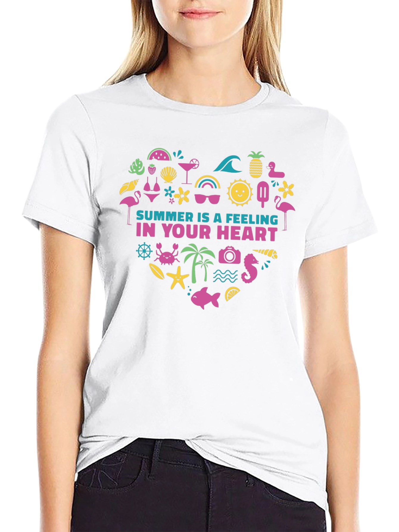 Summer Feeling Heart Graphic Tee