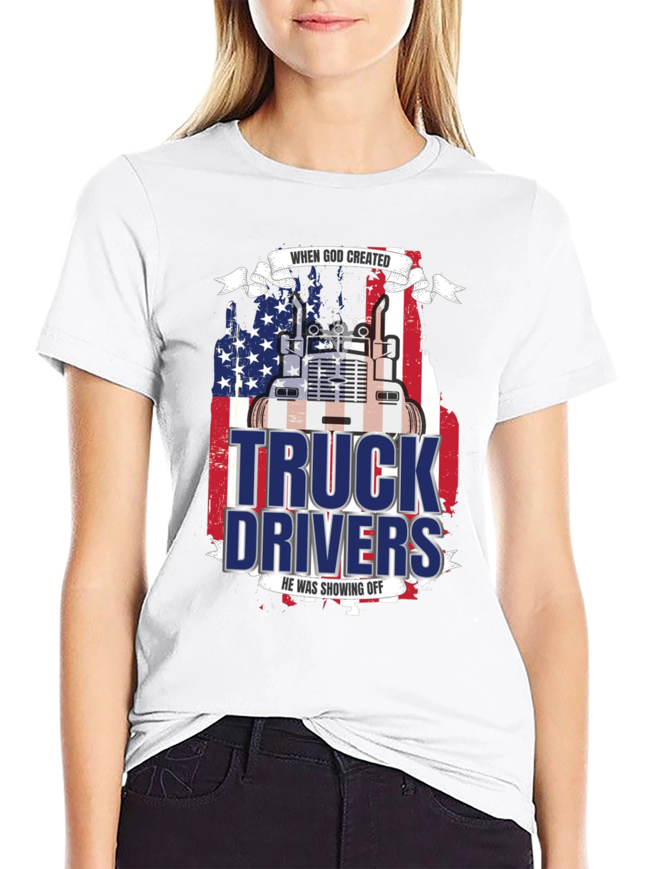 Trucker Pride T-Shirt - God Created Truck Drivers