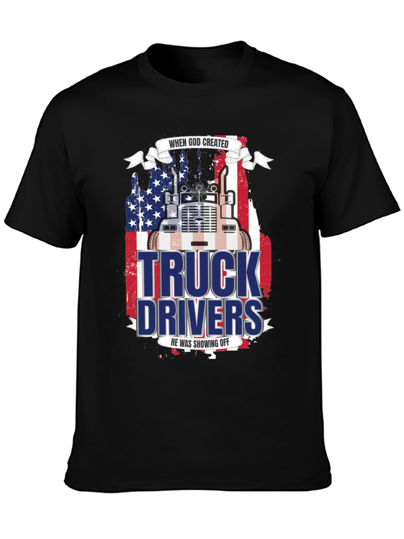 Trucker Pride T-Shirt - God Created Truck Drivers