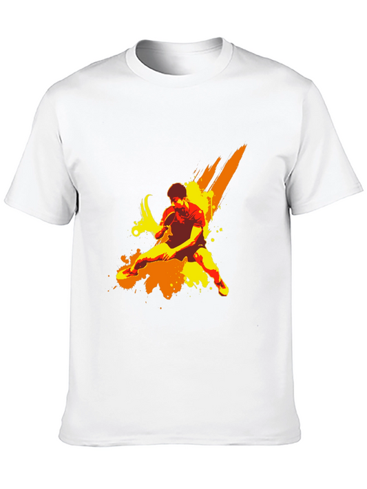 Table Tennis Art Graphic Black T-Shirt