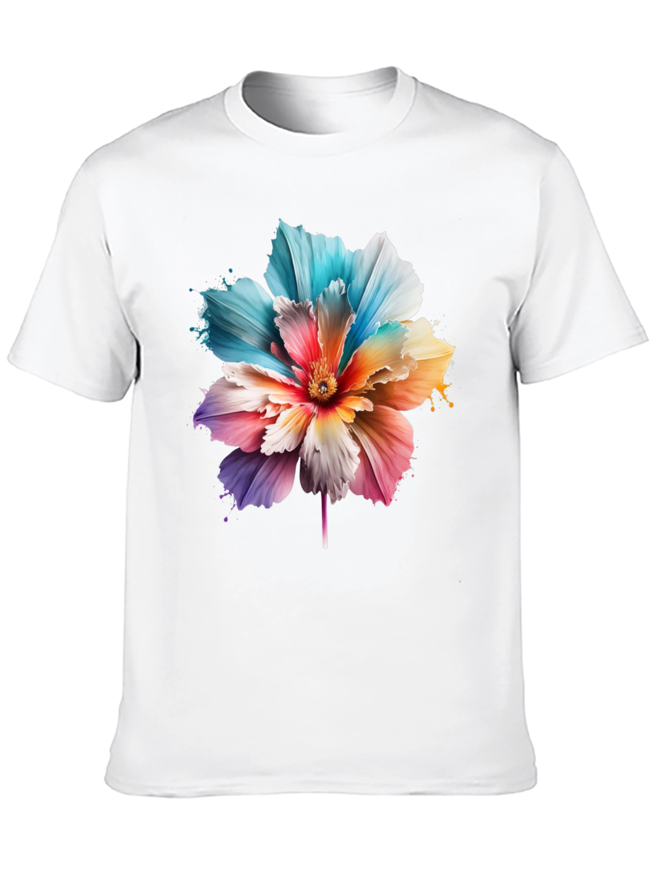 Floral Print Black T-Shirt for Men