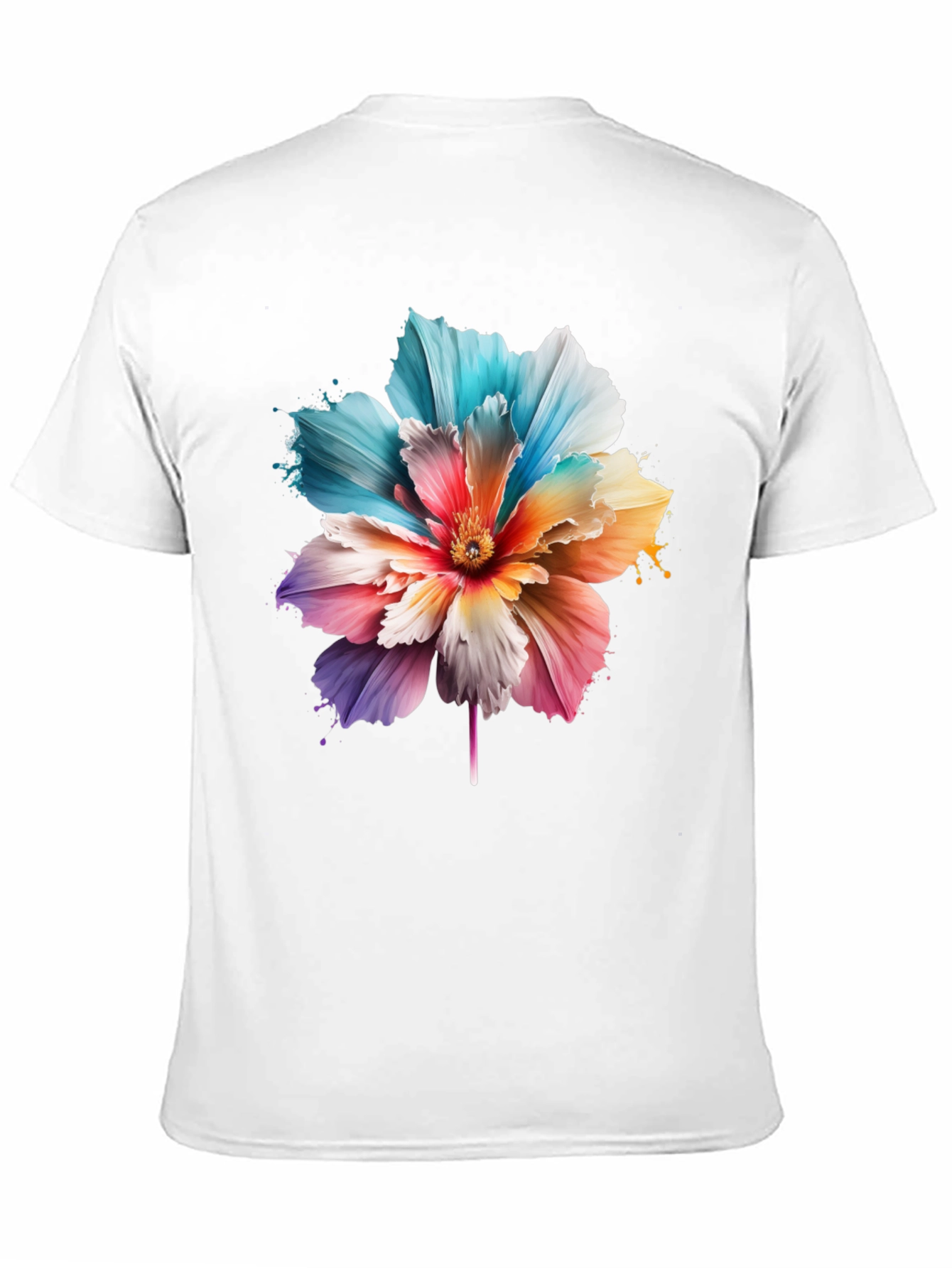 Floral Print Black T-Shirt for Men