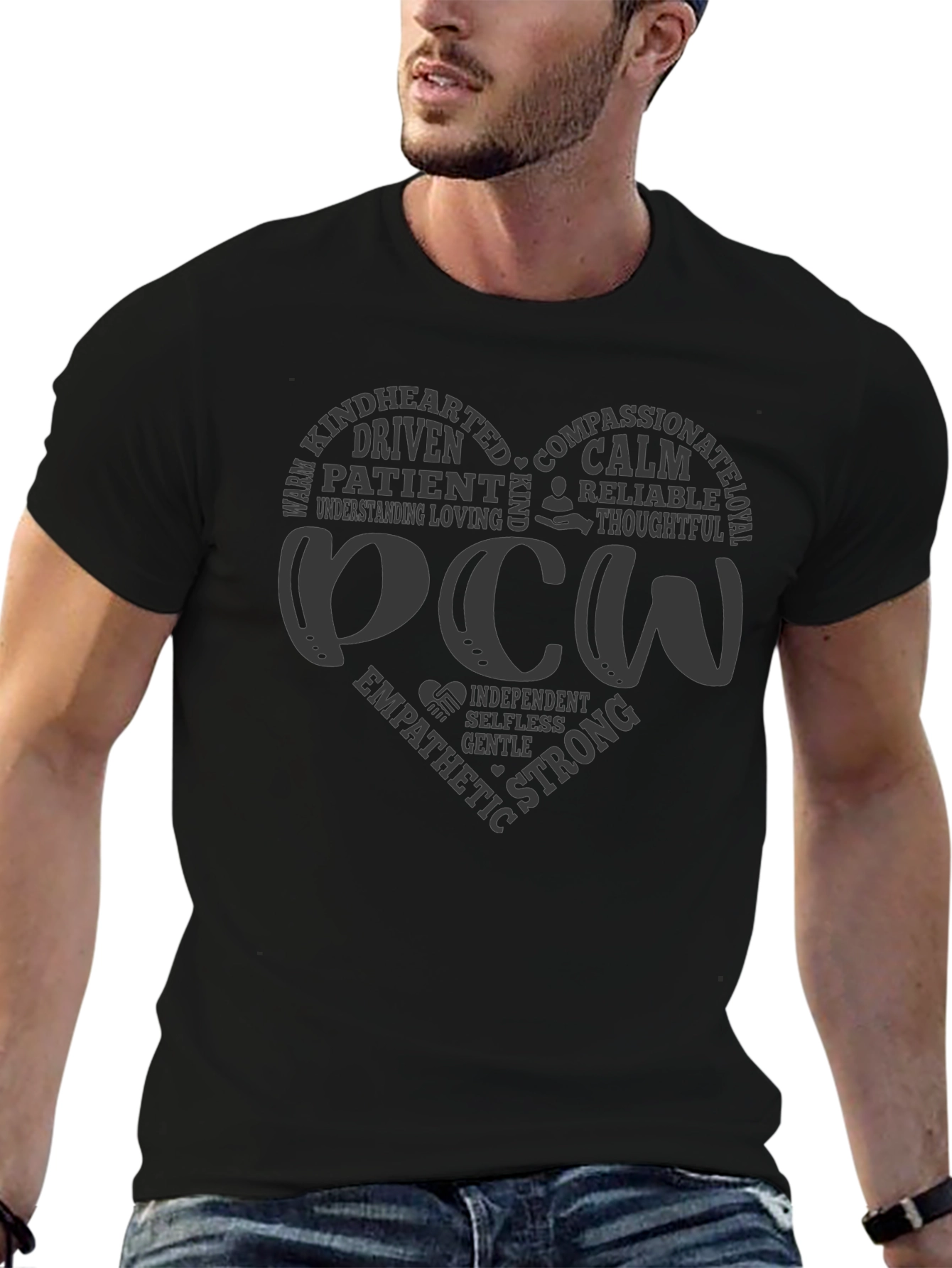 PCW Heart Graphic Black T-Shirt