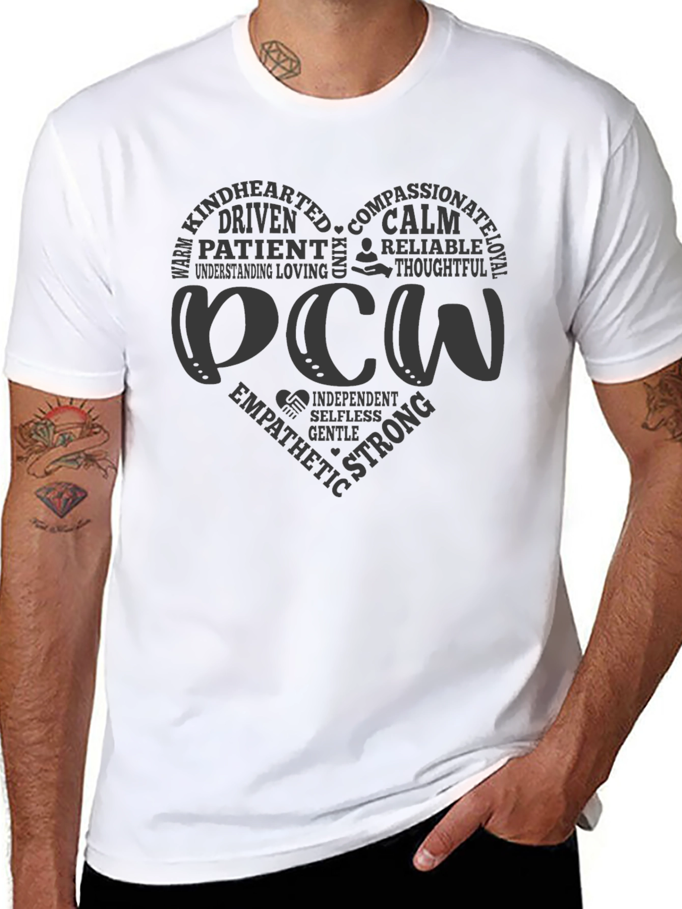 PCW Heart Graphic Black T-Shirt