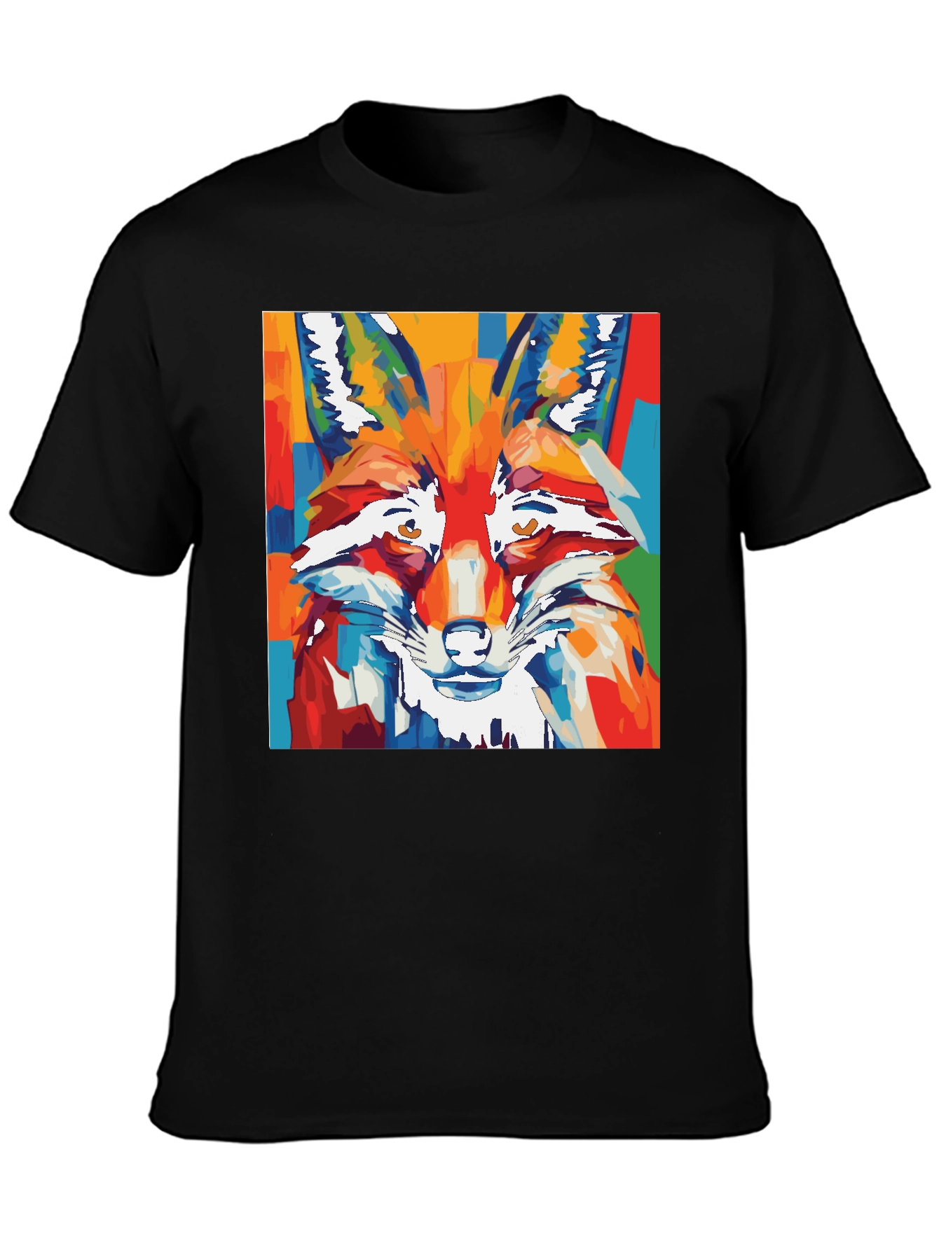 Abstract Fox Graphic Tee - Artistic Animal Print Shirt