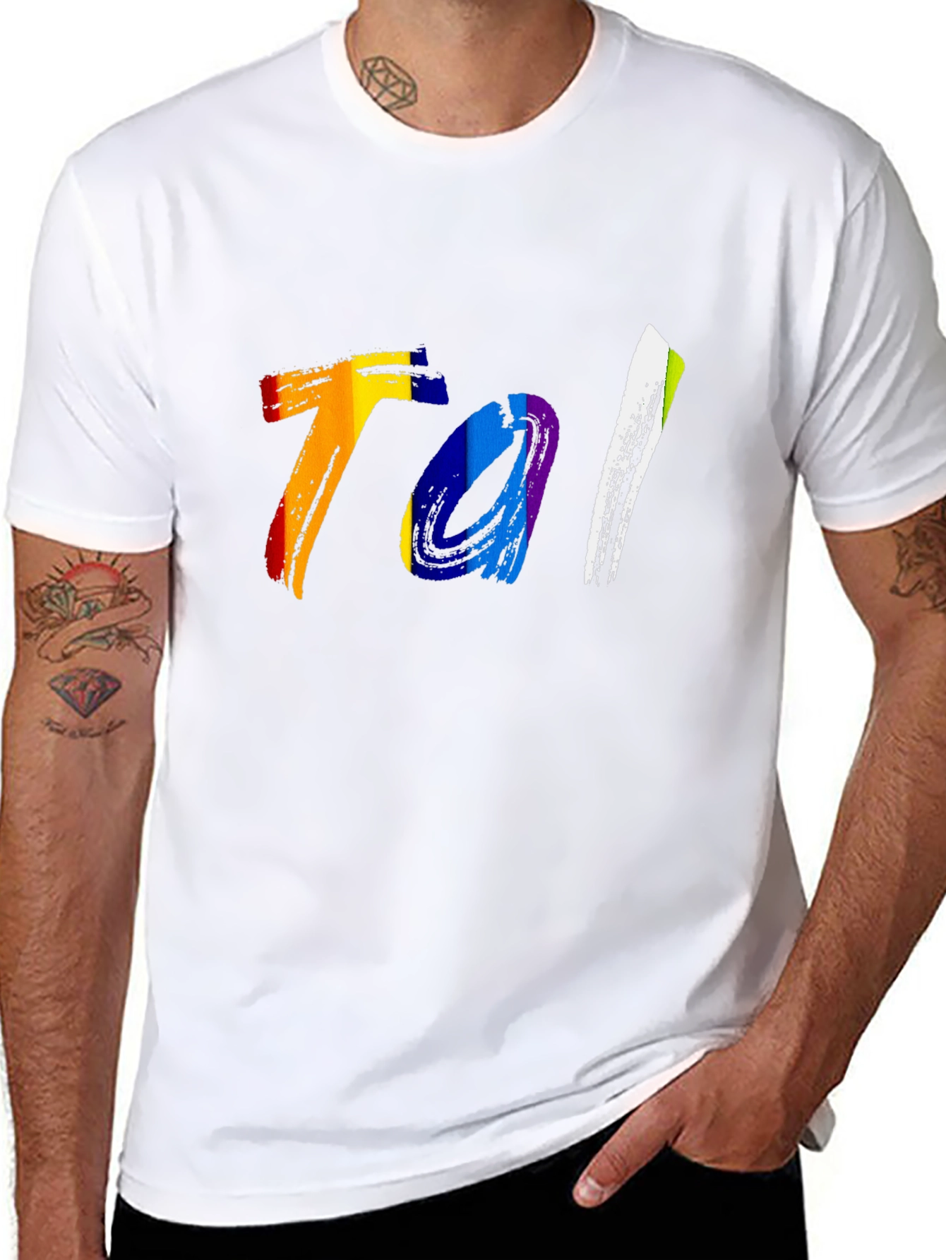 Rainbow Tal Graphic Tee - Bold Style